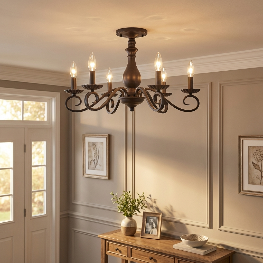 Larrick Traditional Semi-Flush Mount by Golden Lighting
