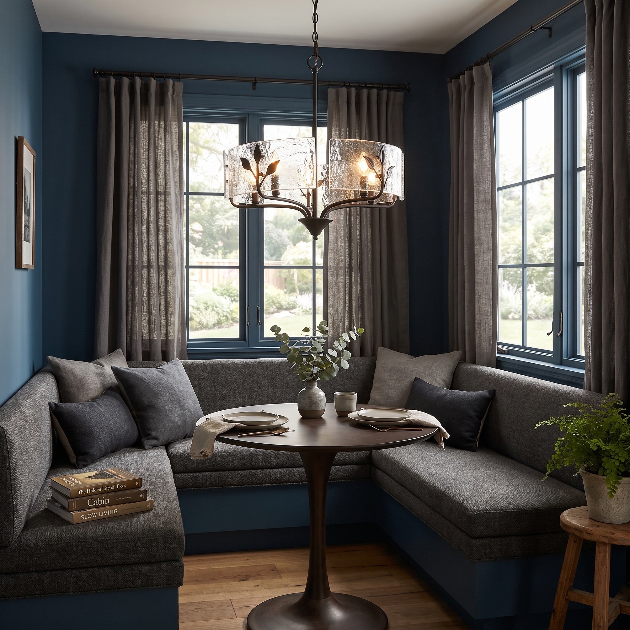 Bloem Collection by Golden Lighting, AI-visualized breakfast nook scene