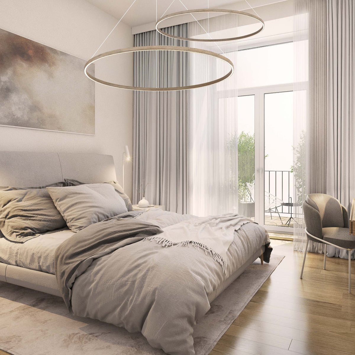 Golden Lighting Veritas Integrated LED 59in Chandelier in Driftwood - Default Title - Golden Lighting