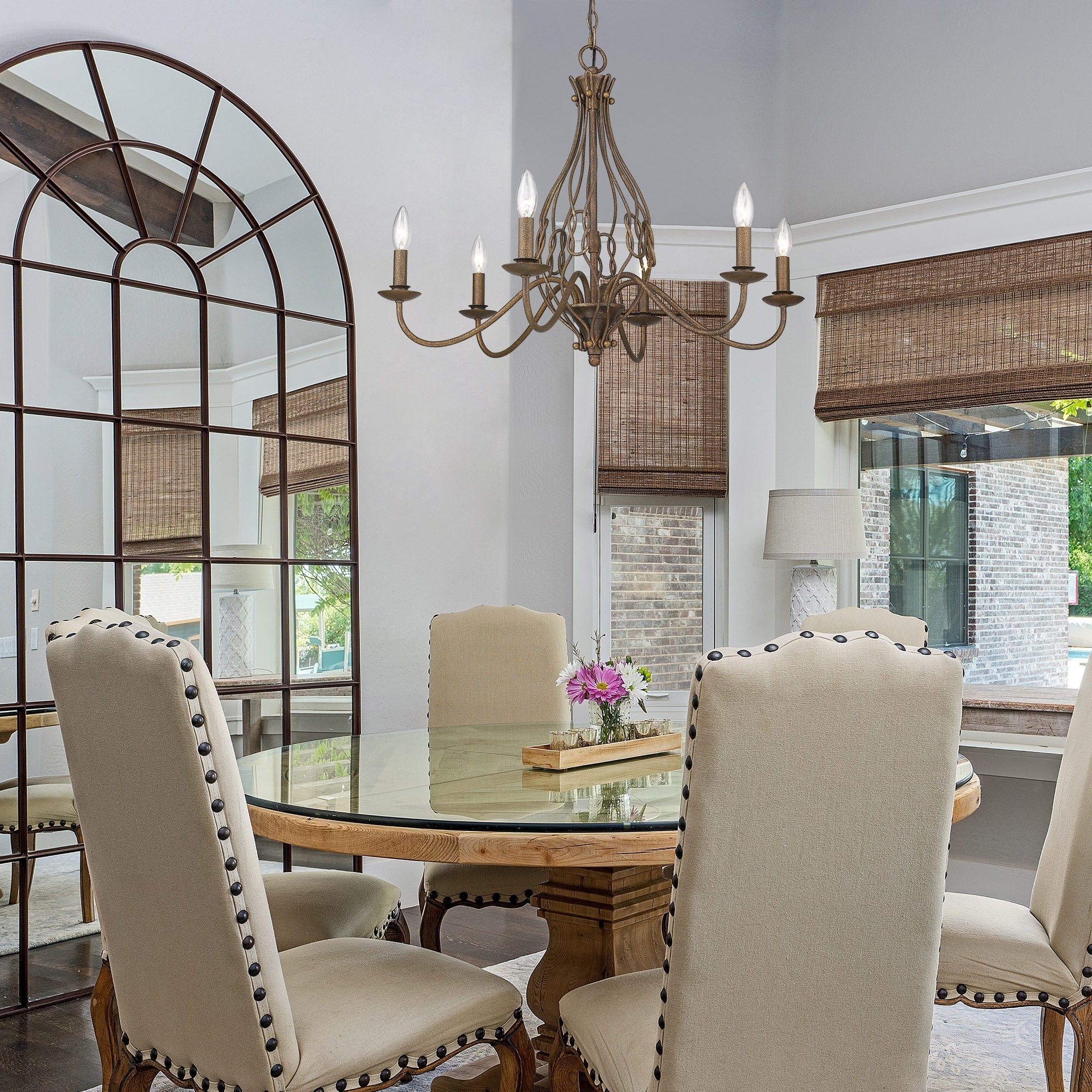 Antoinette Farmhouse Semi-Flush Mount by Golden Lighting