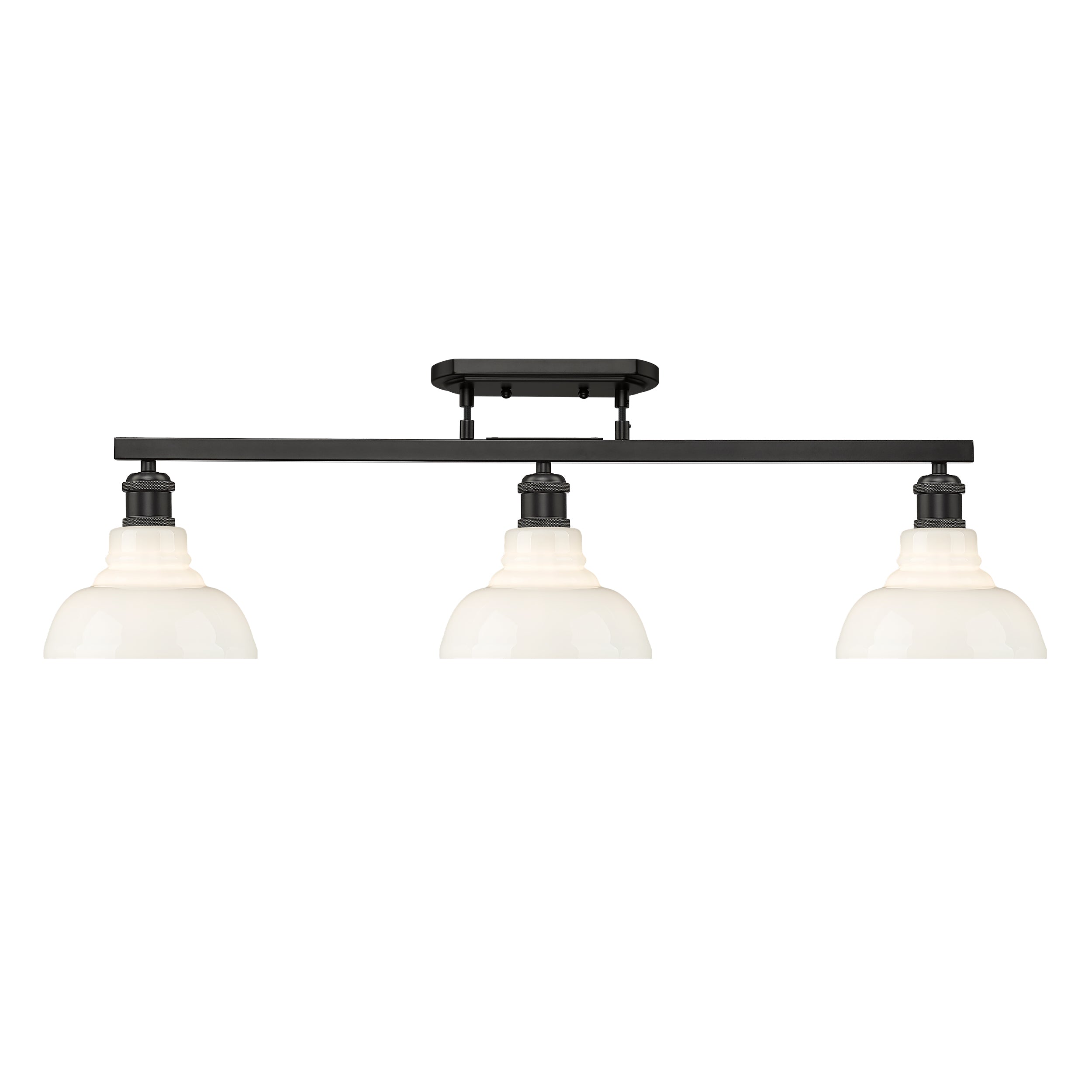 Carver 3-Light Semi-Flush in Matte Black - - Golden Lighting