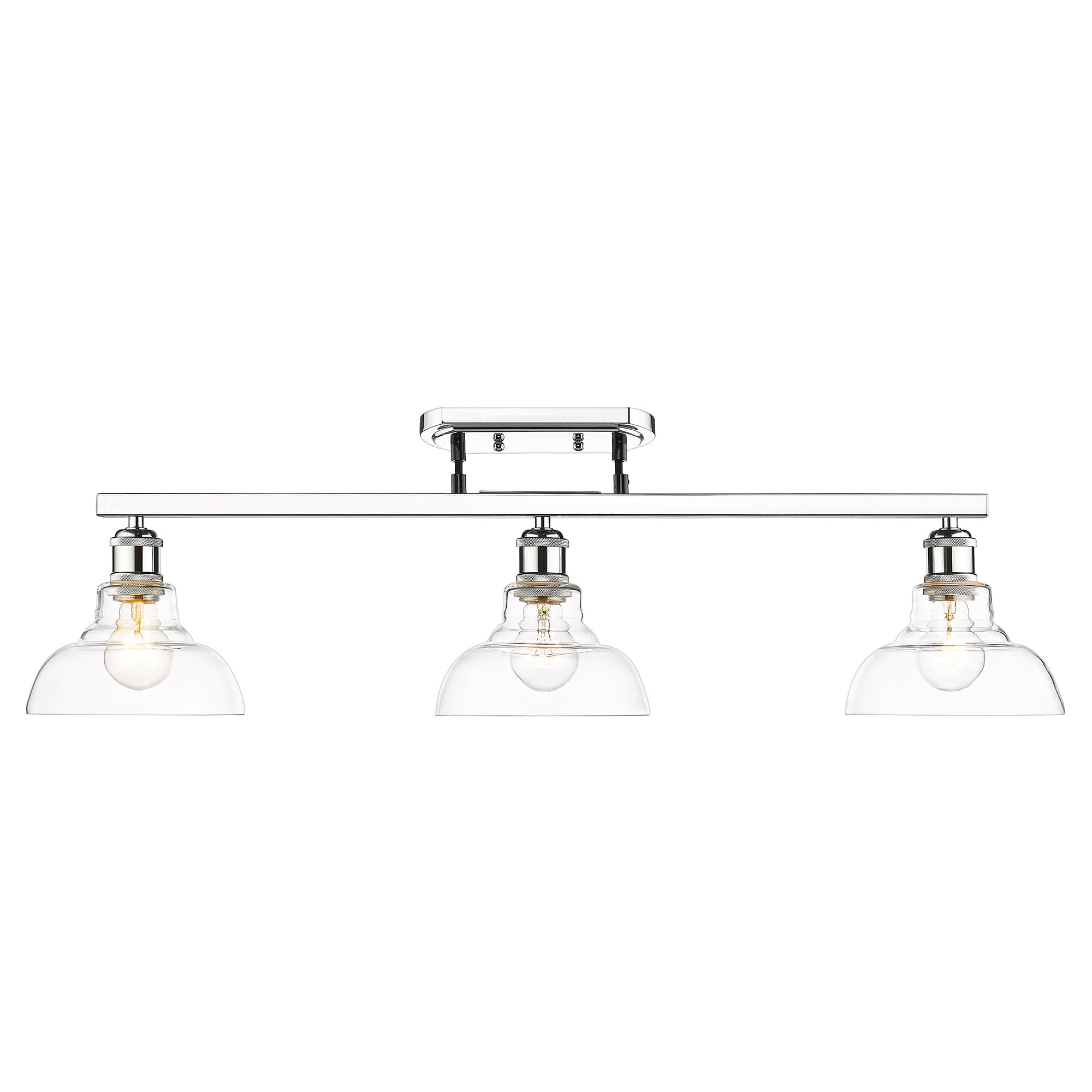 Yep by Golden Lighting Carver 3-light Semi-Flush Mount in Chrome