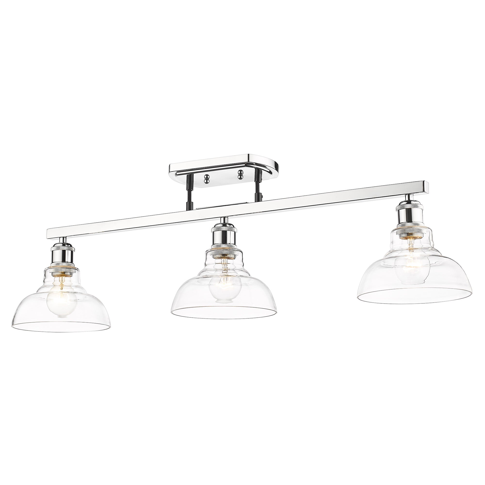 Yep by Golden Lighting Carver 3-light Semi-Flush Mount in Chrome - Default Title - Golden Lighting