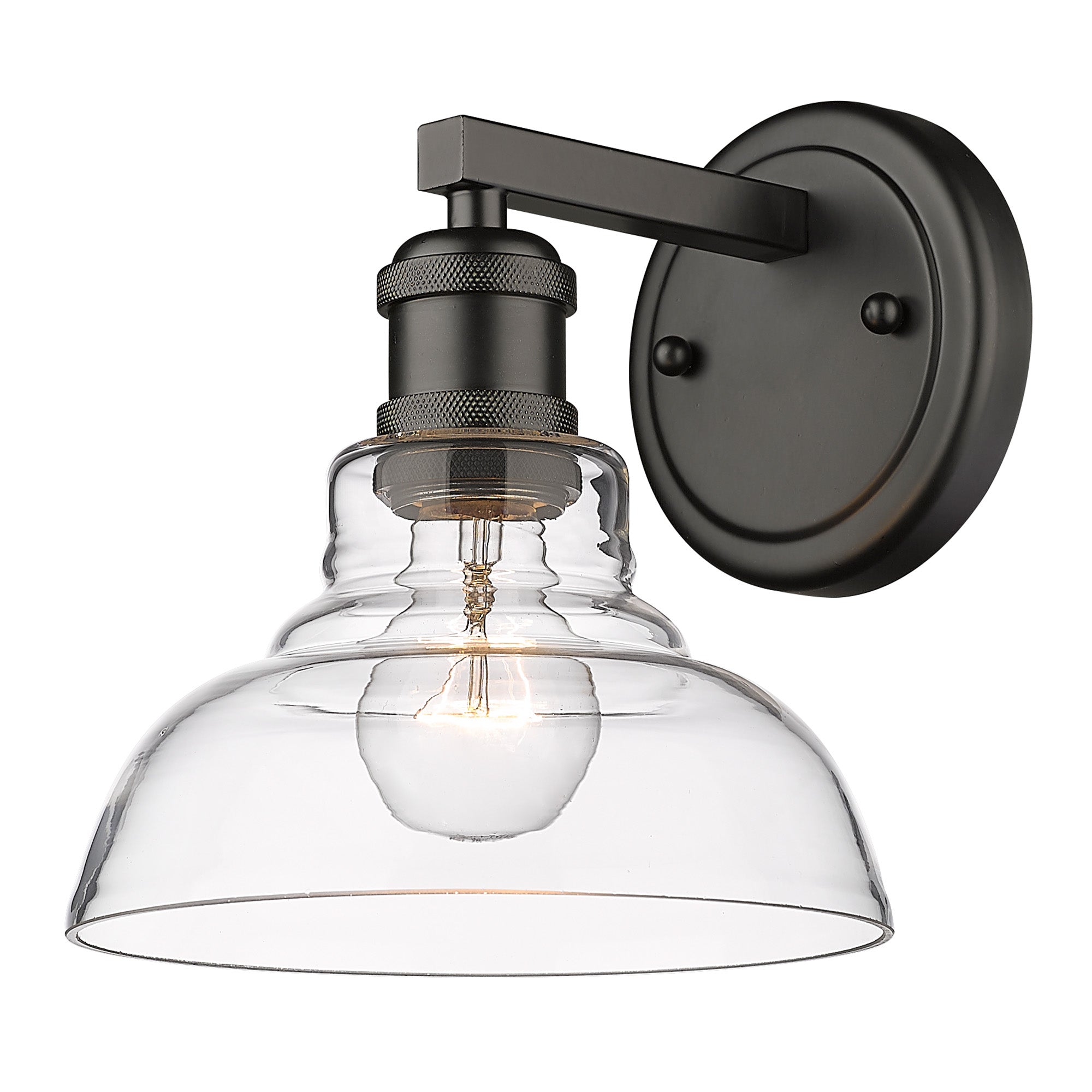 Yep by Golden Lighting Carver 1-light Vanity in Matte Black and Clear Glass - Default Title - Golden Lighting