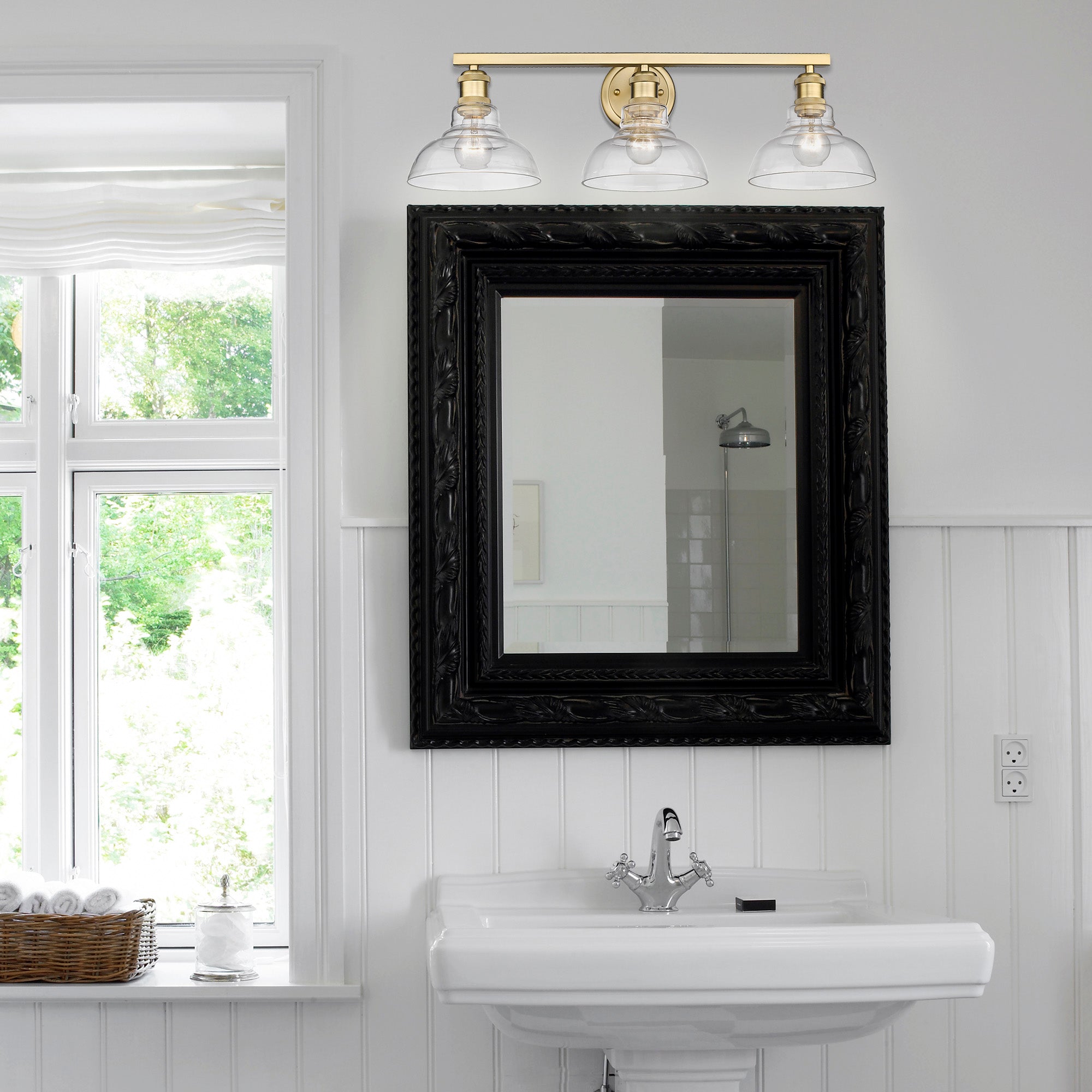 Carver BCB 3 Light Bath Vanity in Brushed Champagne Bronze with Clear Glass Shade - Default Title - Golden Lighting
