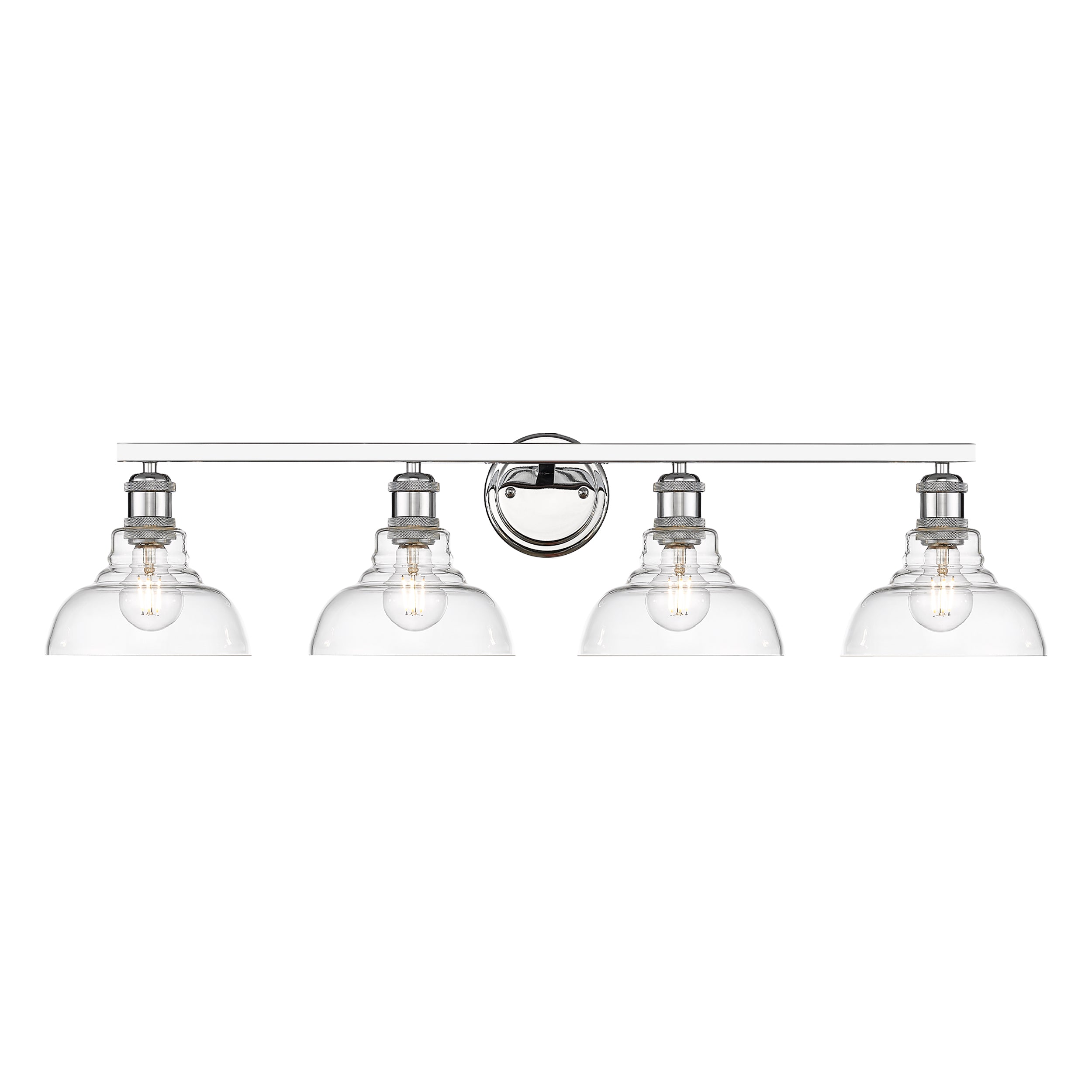 Carver 4-Light Vanity Light in Chrome with Clear Glass - Default Title - Golden Lighting