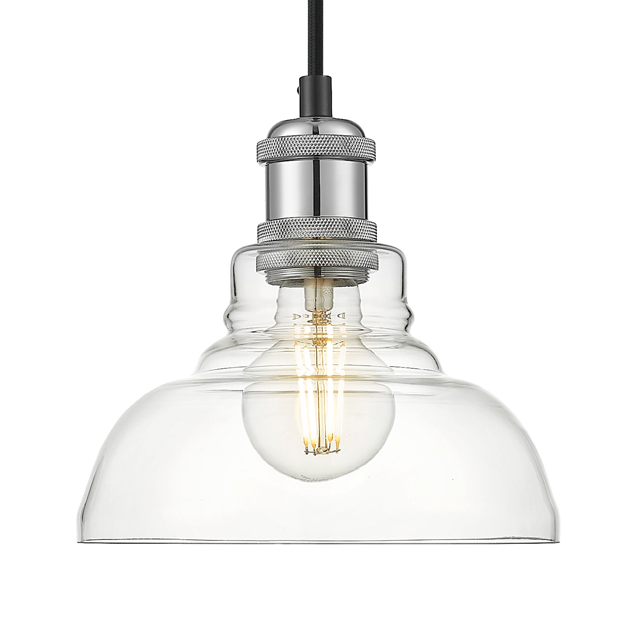 Yep by Golden Lighting Carver 1-light Pendant in Chrome - Default Title - Golden Lighting