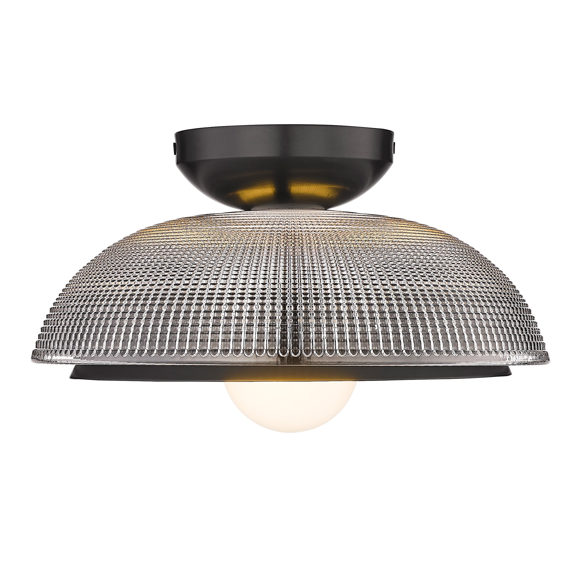 Golden Lighting Crawford 1-light Flush Mount in Matte Black - - Golden Lighting