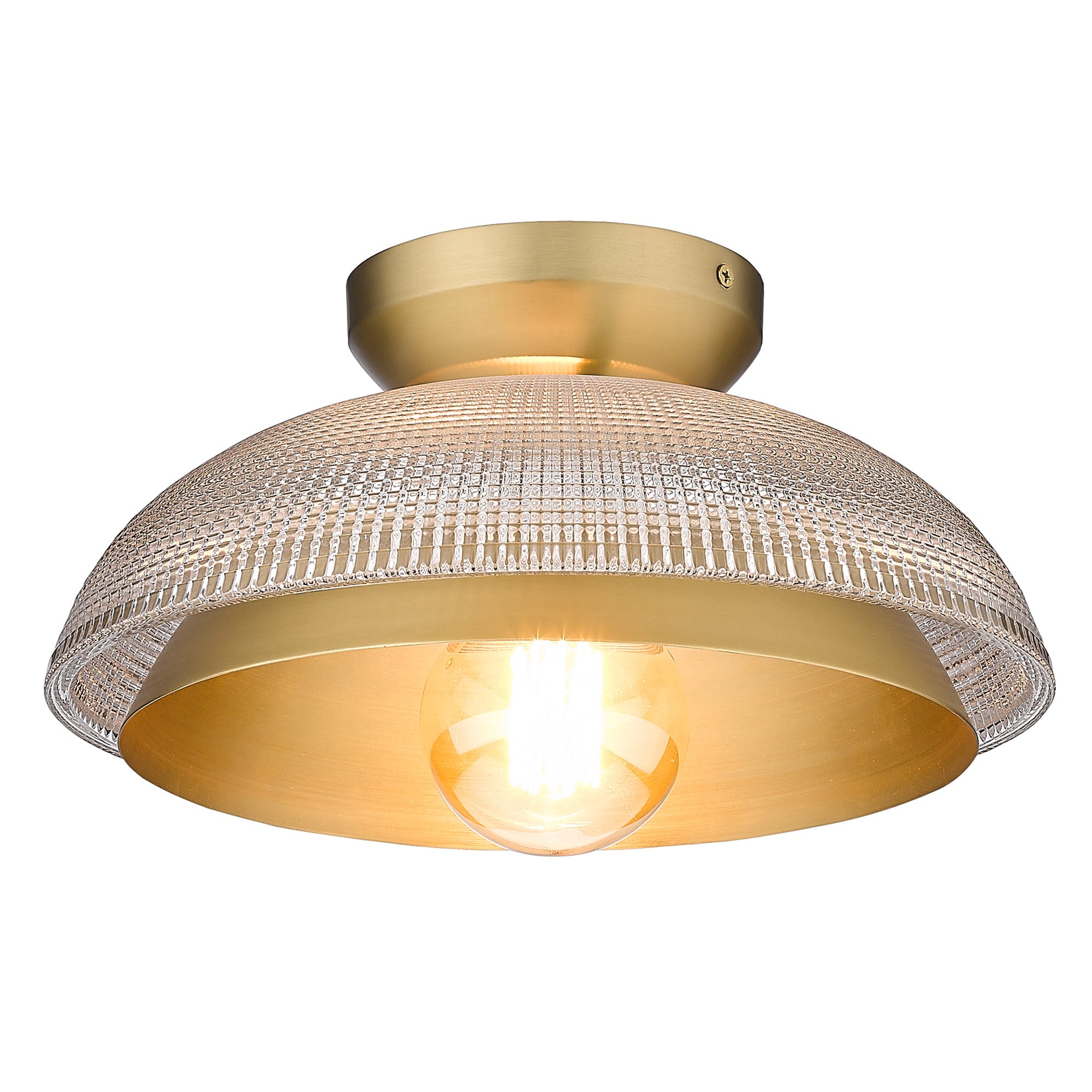Golden Lighting Crawford 1-light Flush Mount in Brushed Champagne Brass