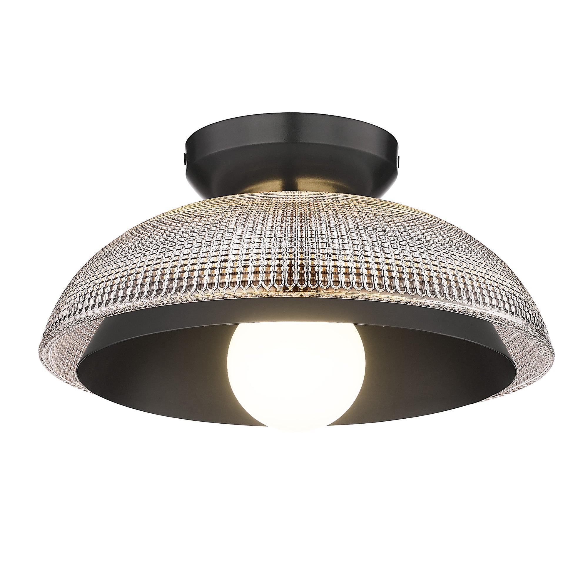 Golden Lighting Crawford 1-light Flush Mount in Matte Black - Default Title - Golden Lighting