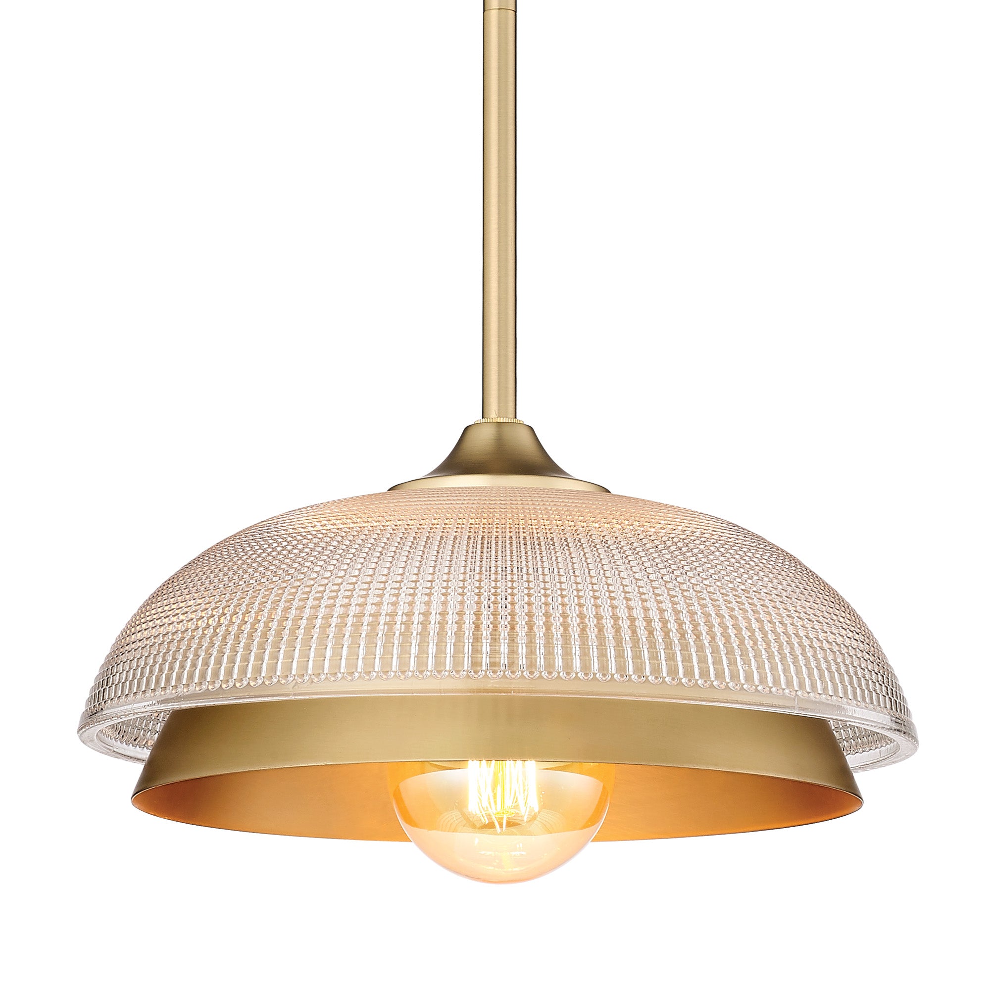 Golden Lighting Crawford 1-light Pendant in Brushed Champagne Brass - - Golden Lighting