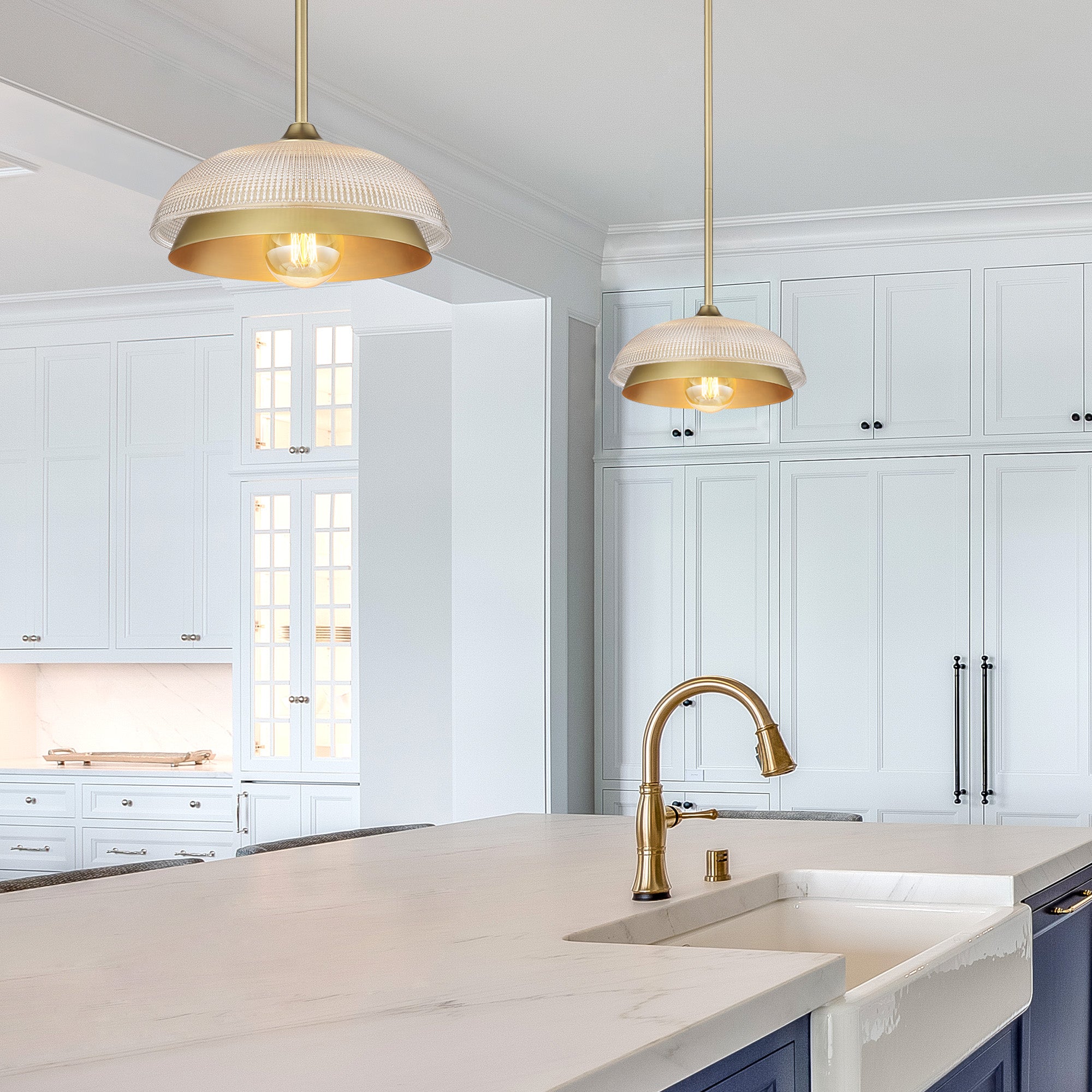 Golden Lighting Crawford 1-light Pendant in Brushed Champagne Brass