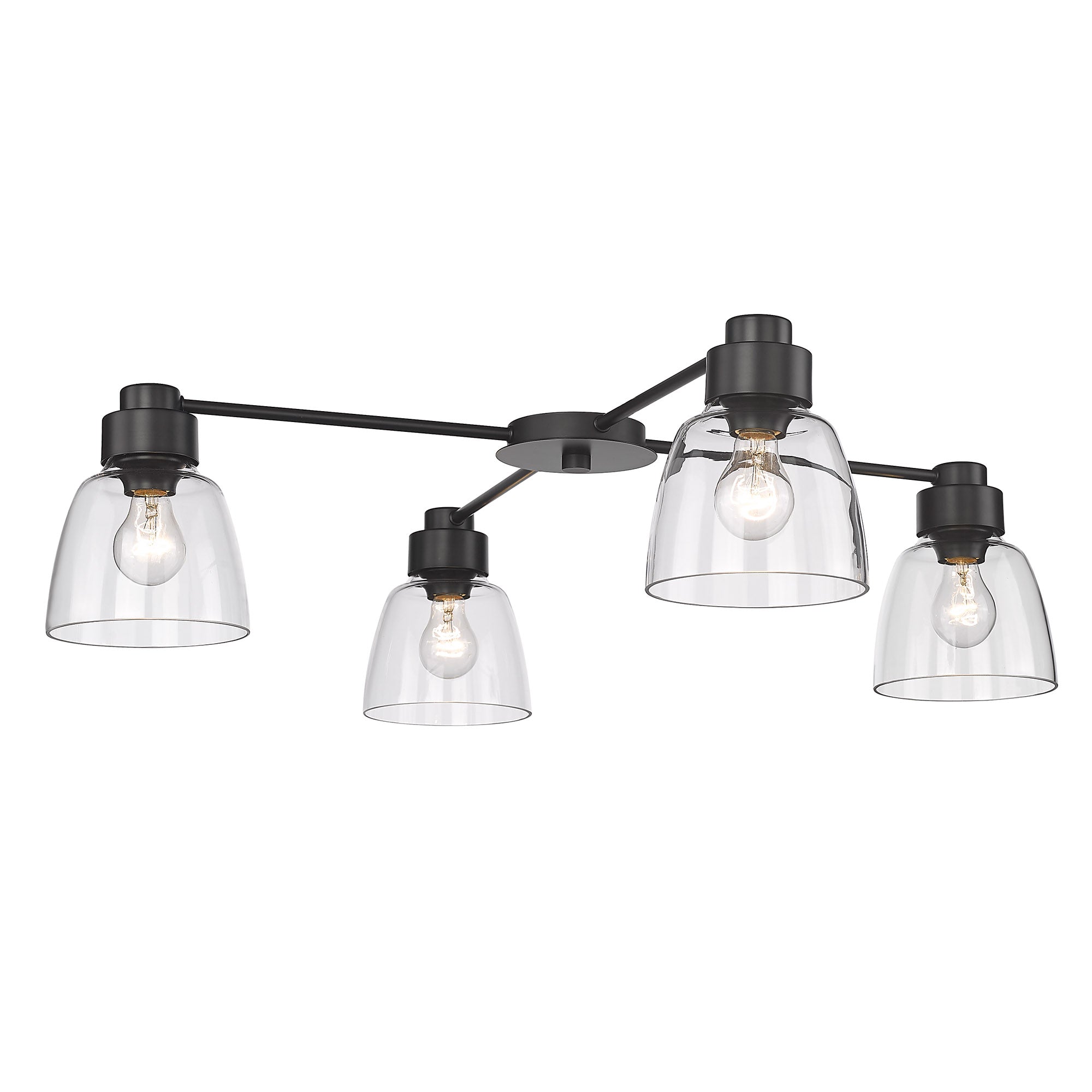 Golden Lighting Remy 4-light Flush Mount in Matte Black - - Golden Lighting
