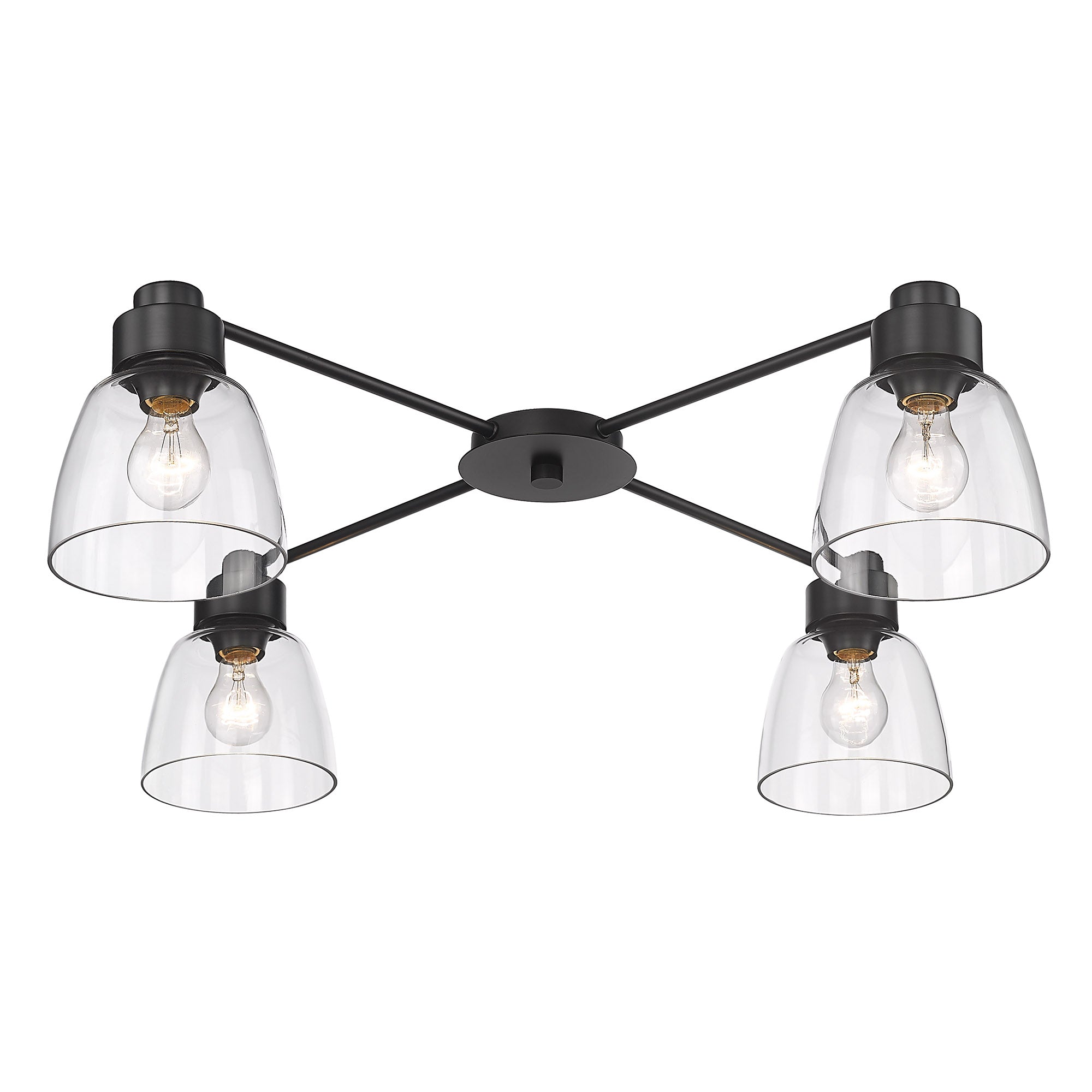 Golden Lighting Remy 4-light Flush Mount in Matte Black - - Golden Lighting