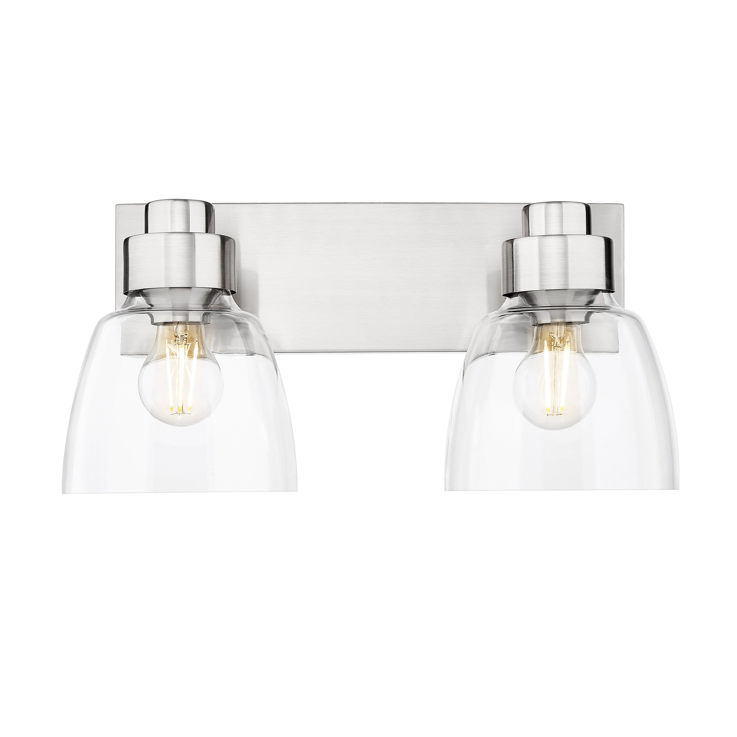 Remy 2 Light Bath Vanity in Pewter with Clear Glass Shade - - Golden Lighting