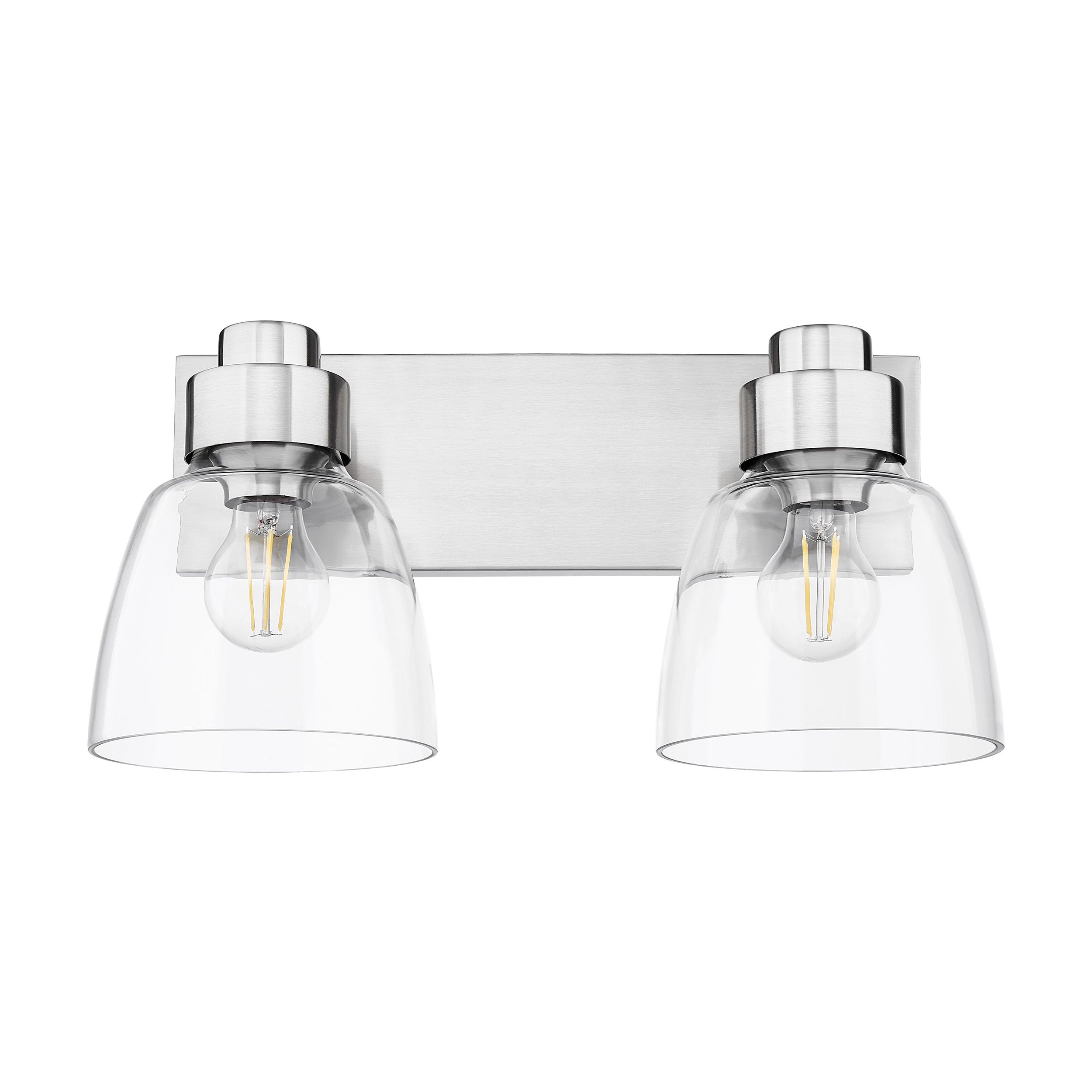 Remy 2 Light Bath Vanity in Pewter with Clear Glass Shade - Default Title - Golden Lighting