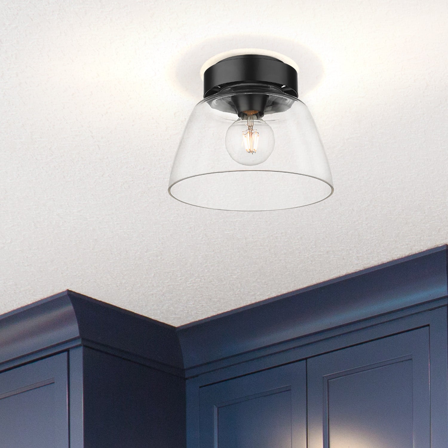 Golden Lighting Remy 1-light Flush Mount in Matte Black - - Golden Lighting