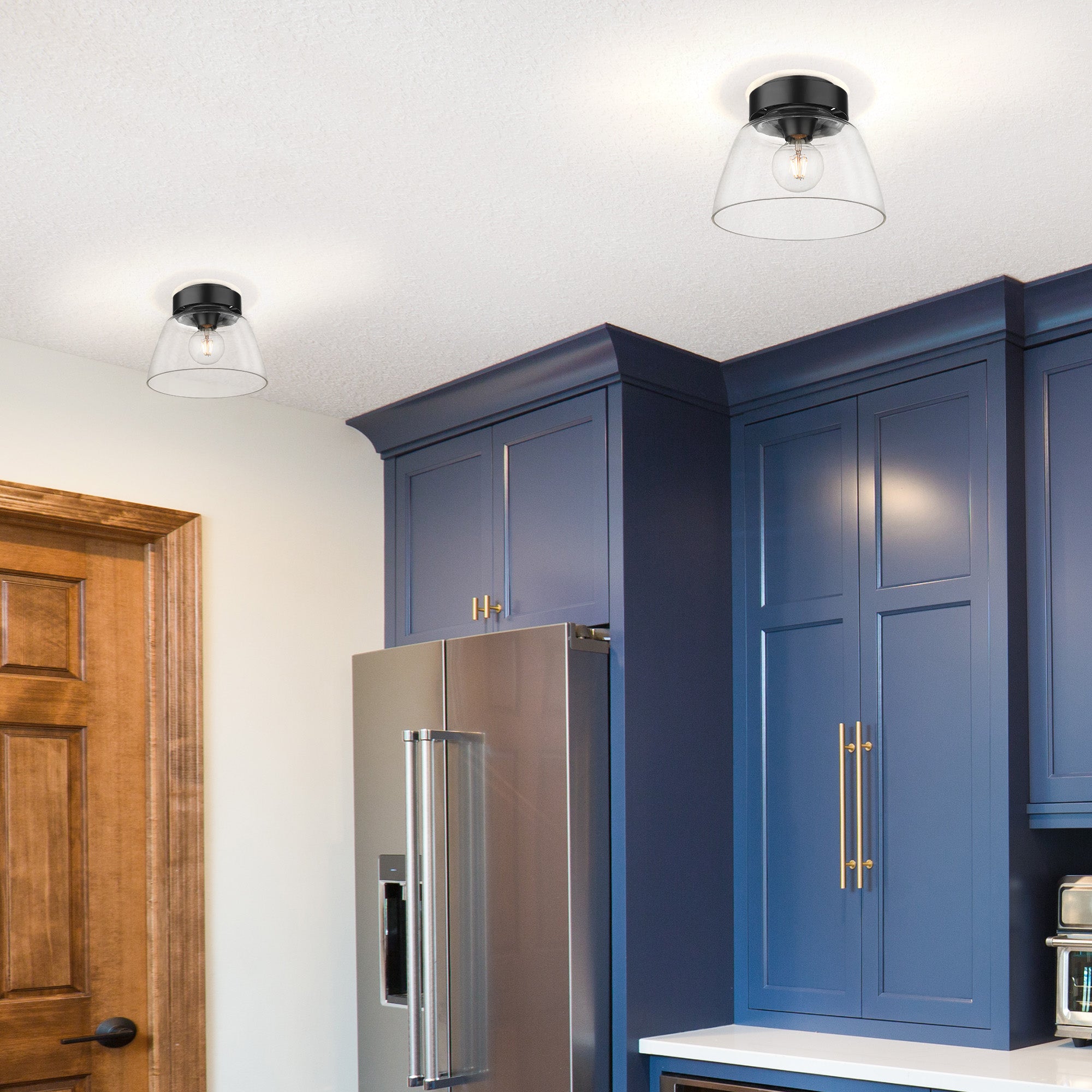 Golden Lighting Remy 1-light Flush Mount in Matte Black