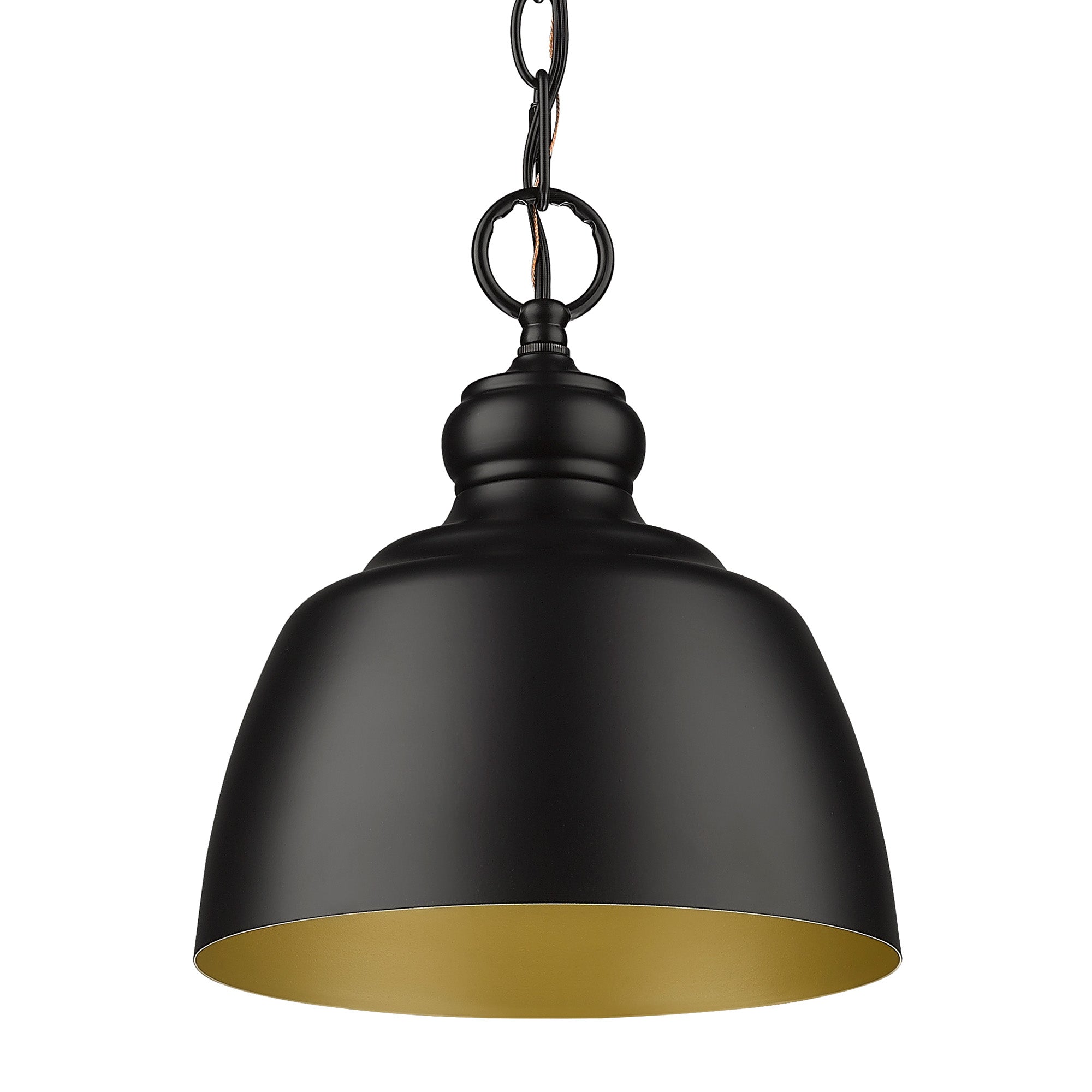 Holmes BLK Mini Pendant in Matte Black - - Golden Lighting