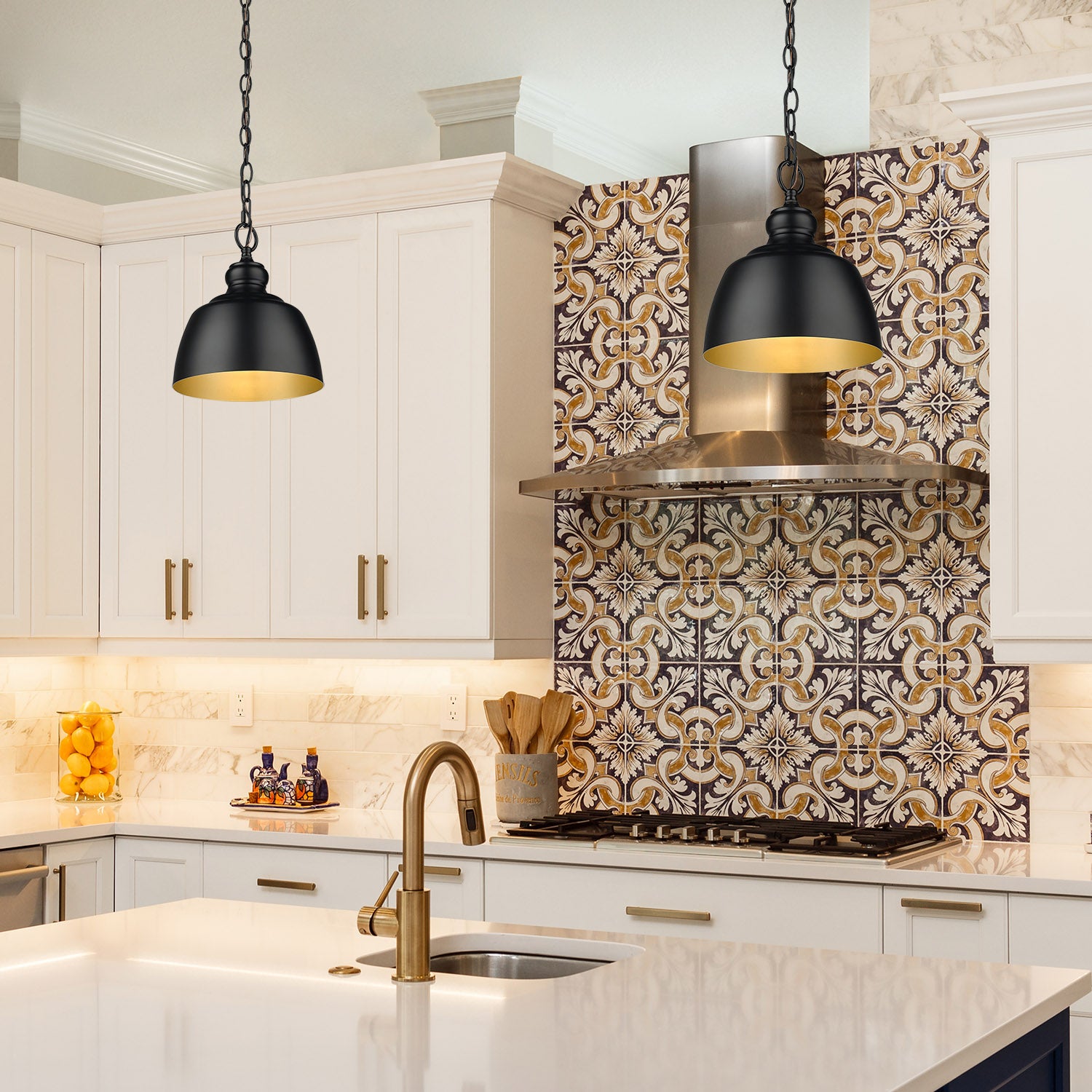 Holmes BLK Mini Pendant in Matte Black - Default Title - Golden Lighting