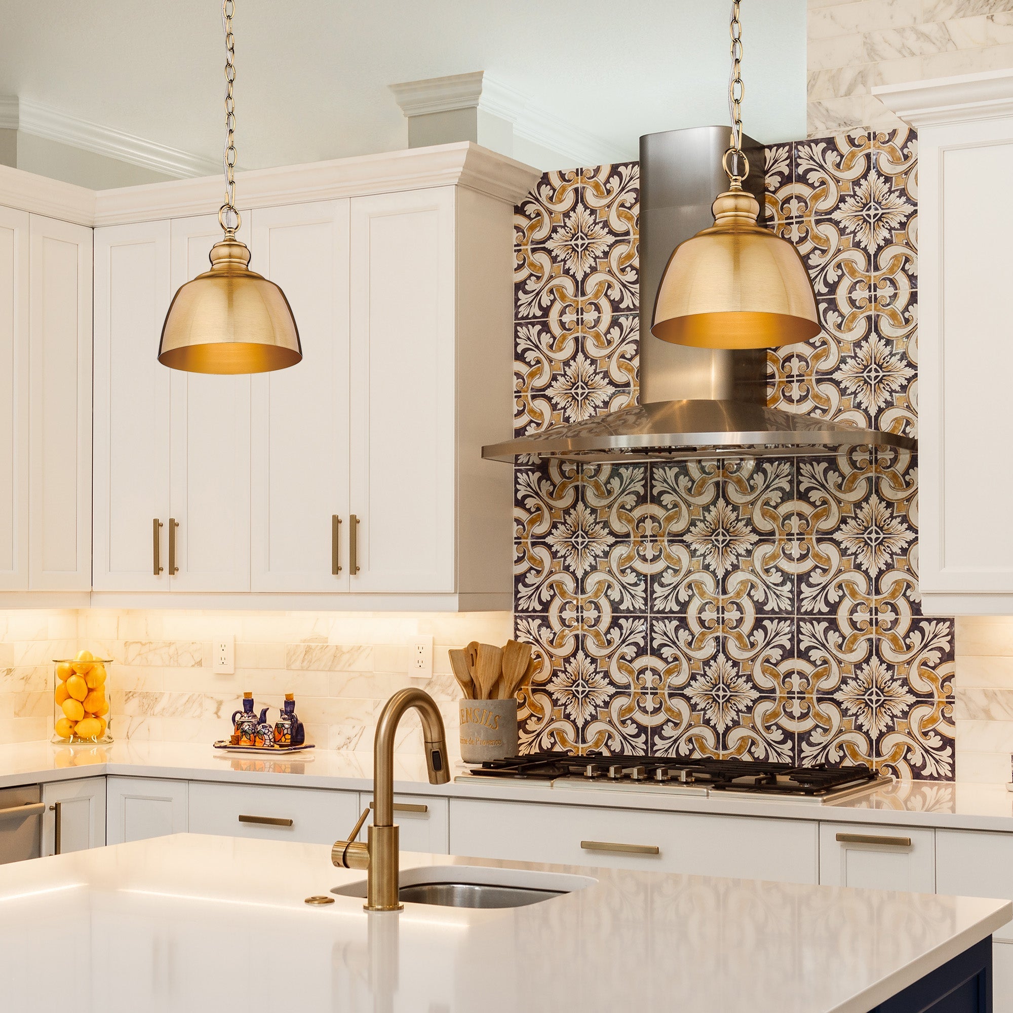 Holmes 1-light Pendant in Modern Brushed Gold - - Golden Lighting