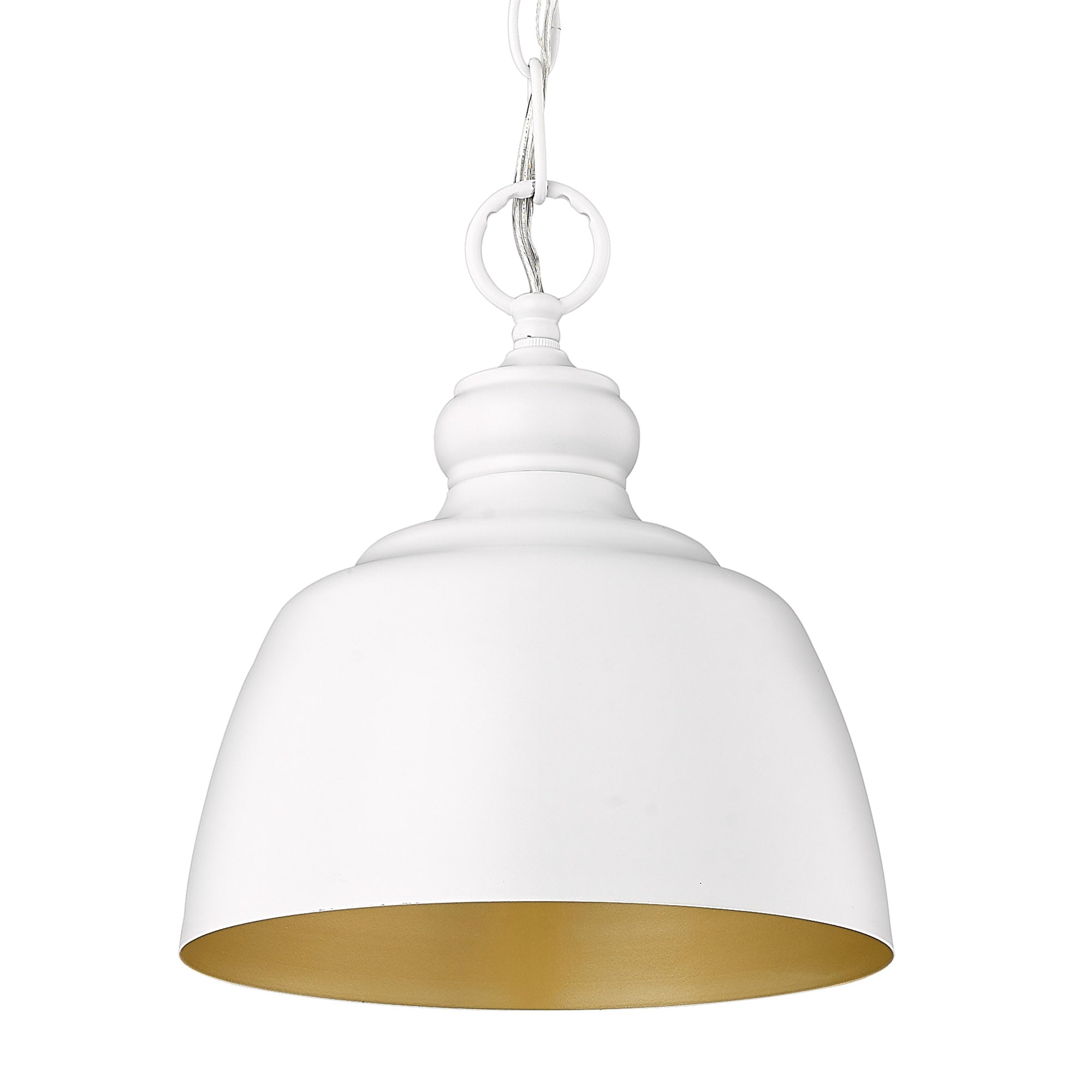 Holmes WHT Mini Pendant in Matte White - - Golden Lighting