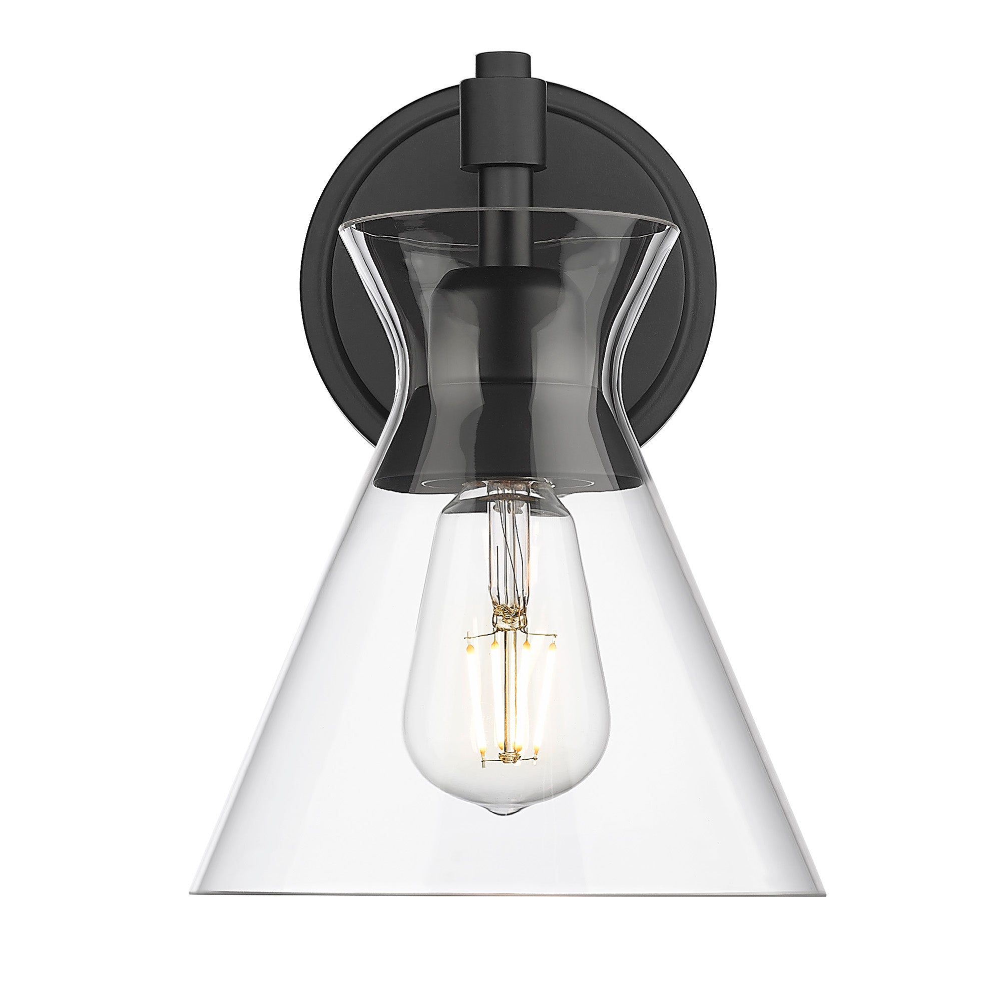Golden Lighting Malta 1-light Wall Sconce in Matte Black - - Golden Lighting