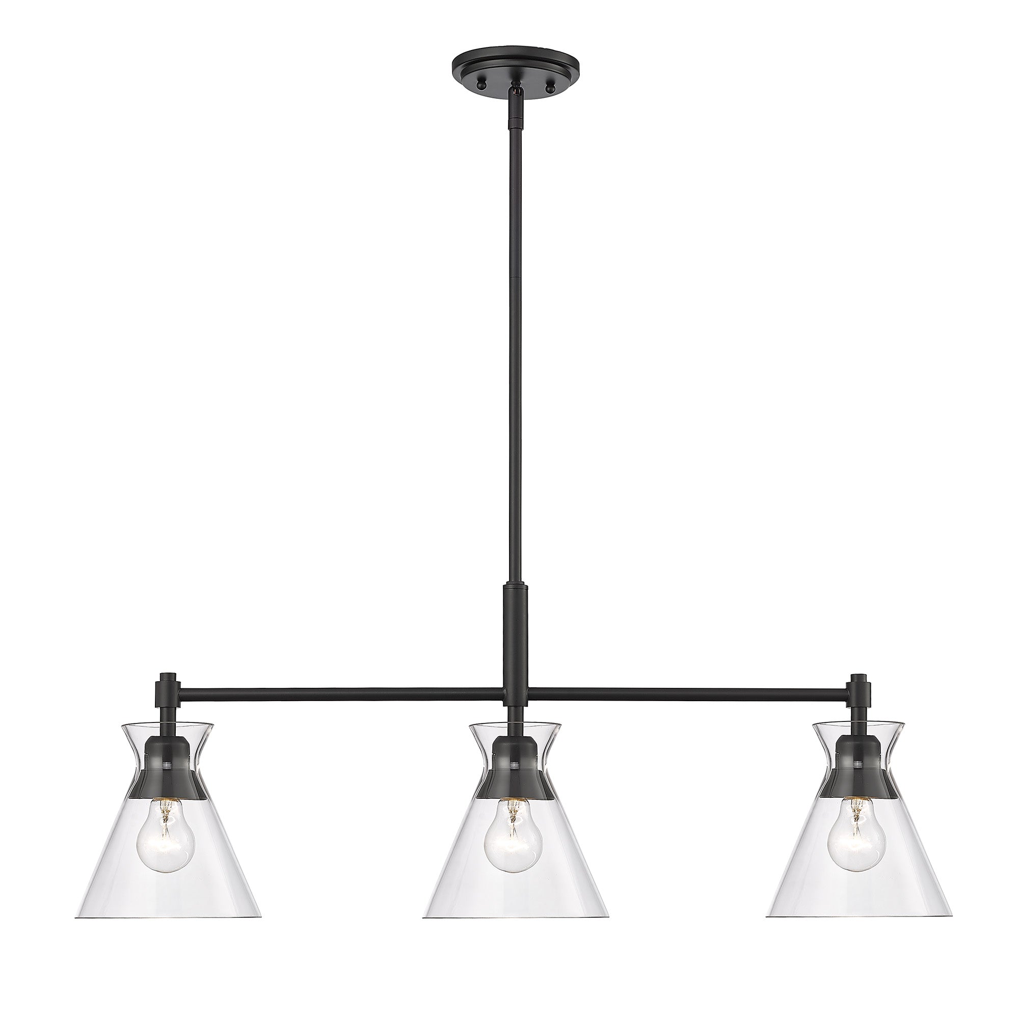 Golden Lighting Malta 3-light Island Light in Matte Black - - Golden Lighting