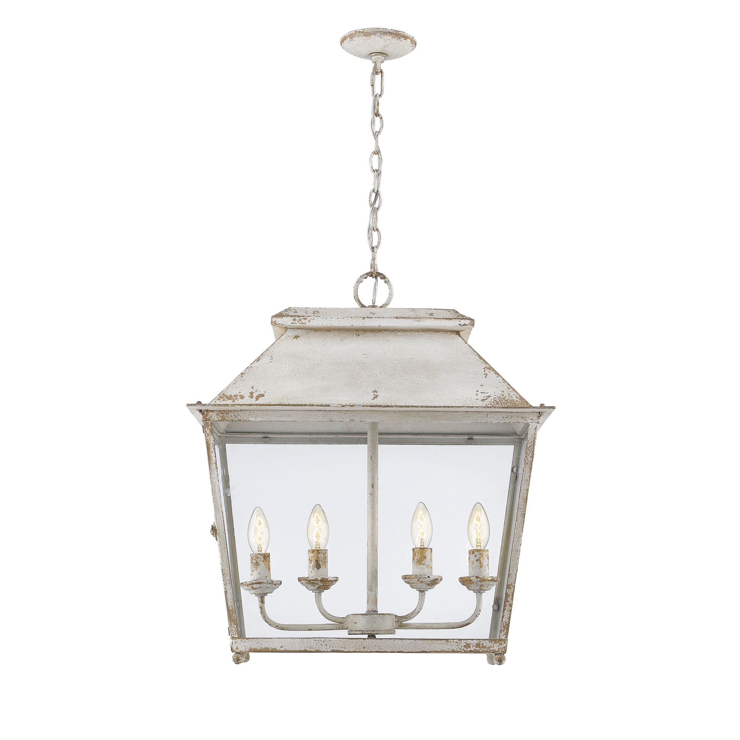 Abingdon 4-Light Pendant in Antique Ivory - - Golden Lighting