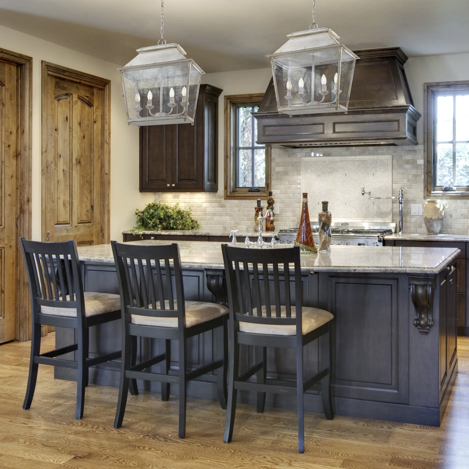 Golden Lighting Abingdon 4-light Pendant in Antique Ivory - - Golden Lighting