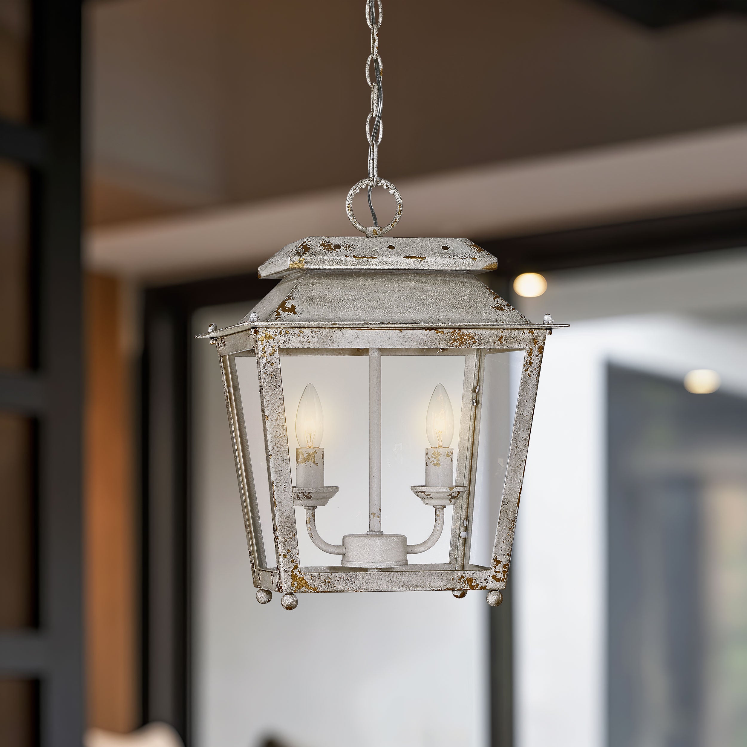 Golden Lighting Abingdon 2-light Pendant in Antique Ivory