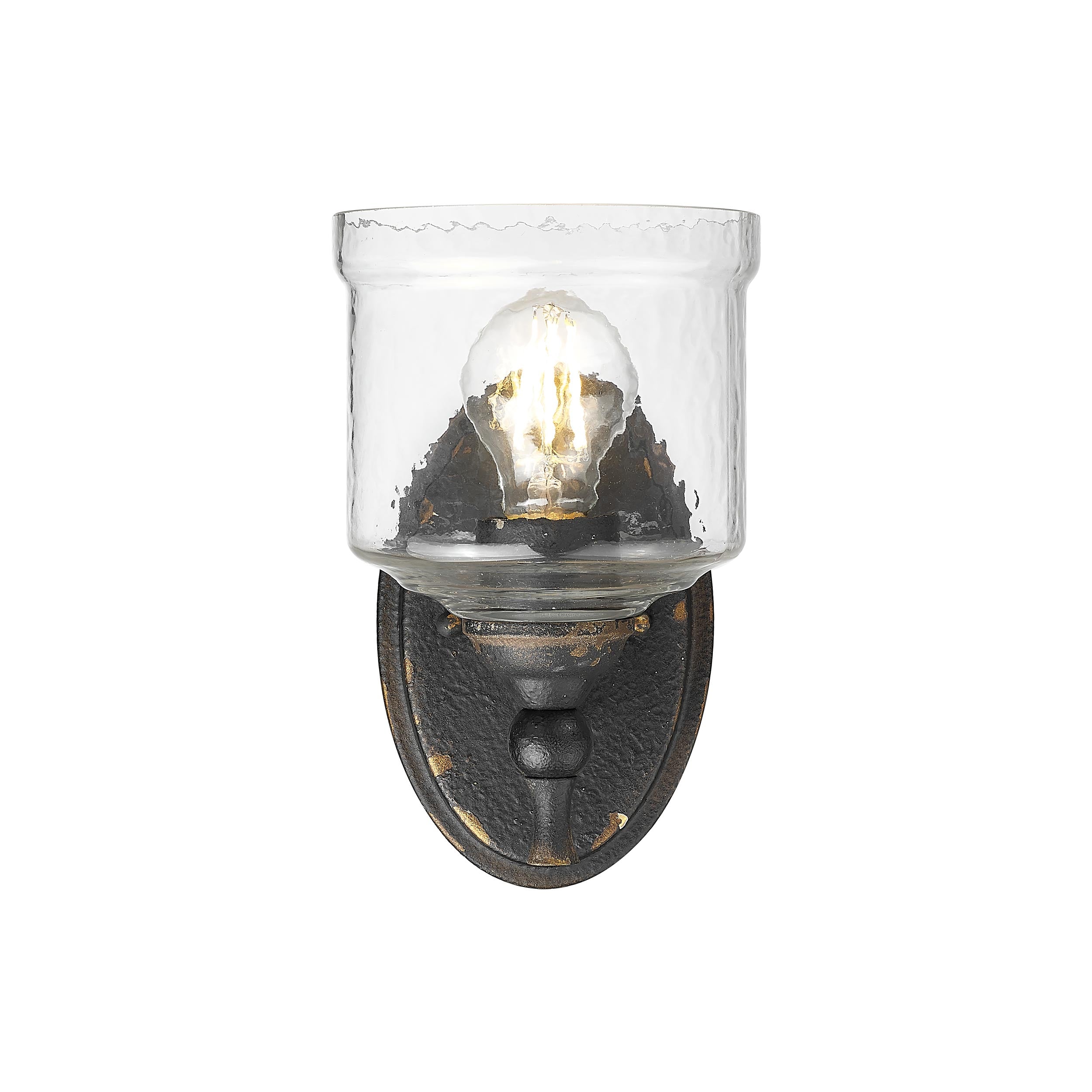Golden Lighting Keating 1-light Wall Sconce in Antique Black Iron - - Golden Lighting