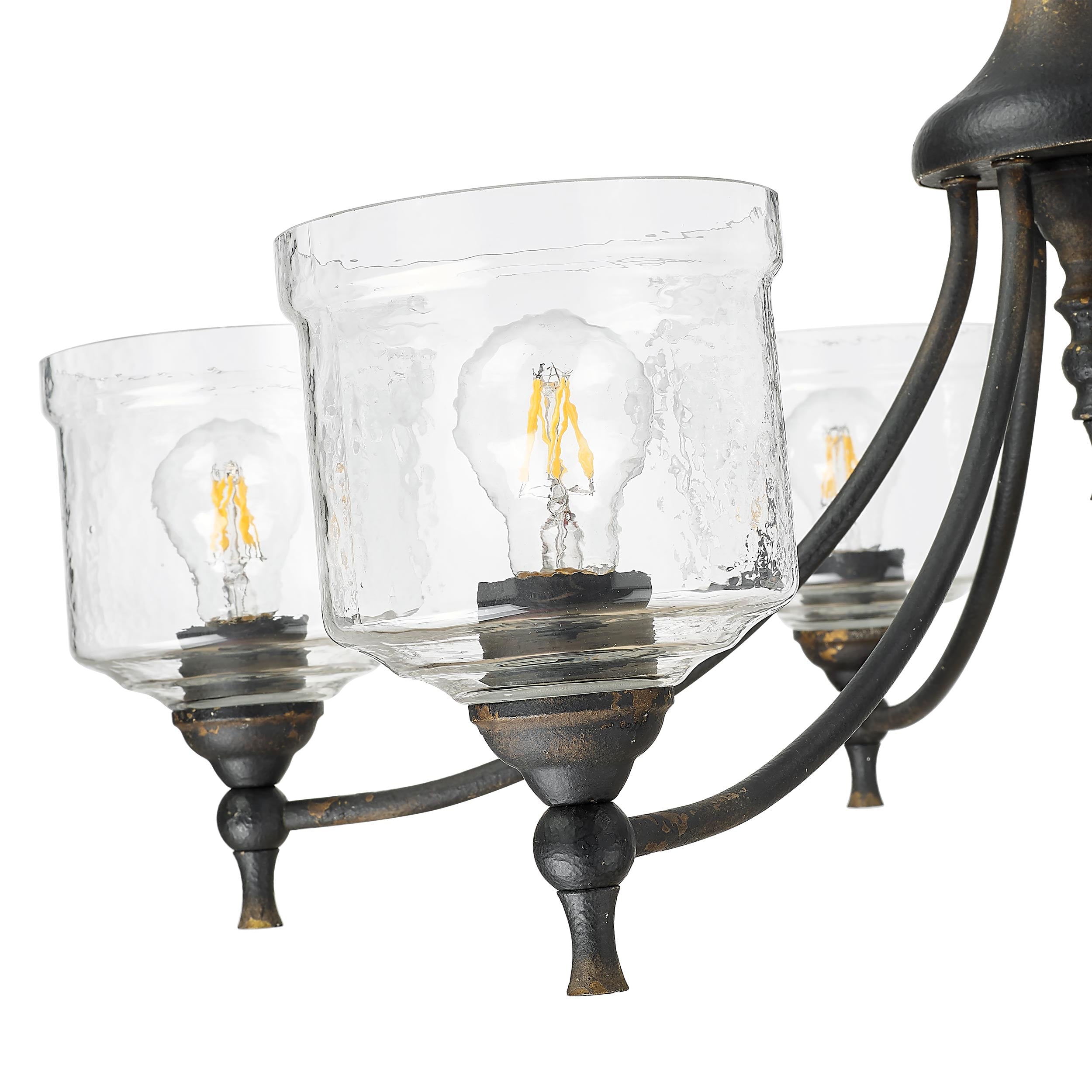Golden Lighting Keating 6-light Chandelier in Antique Black Iron - - Golden Lighting