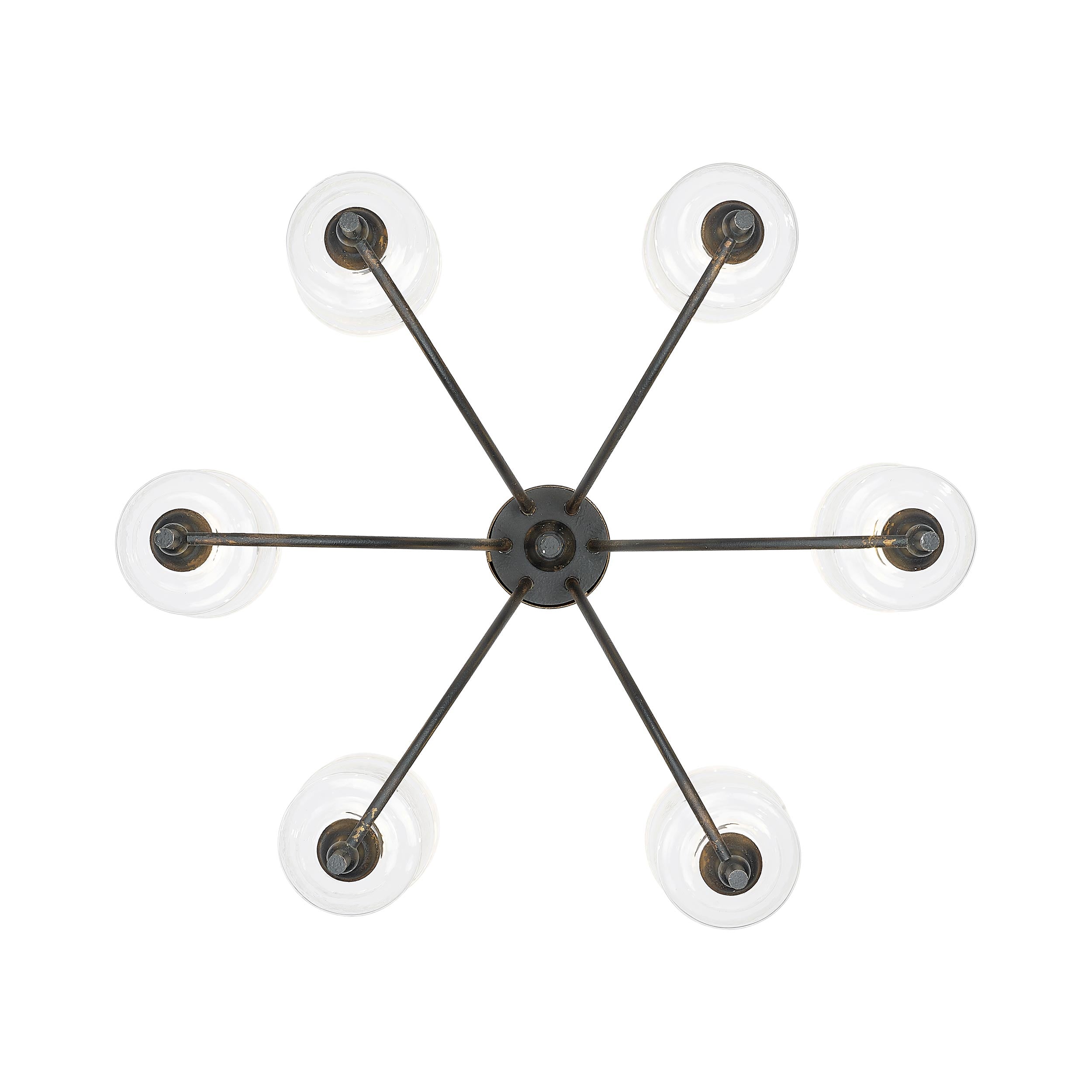 Golden Lighting Keating 6-light Chandelier in Antique Black Iron - - Golden Lighting