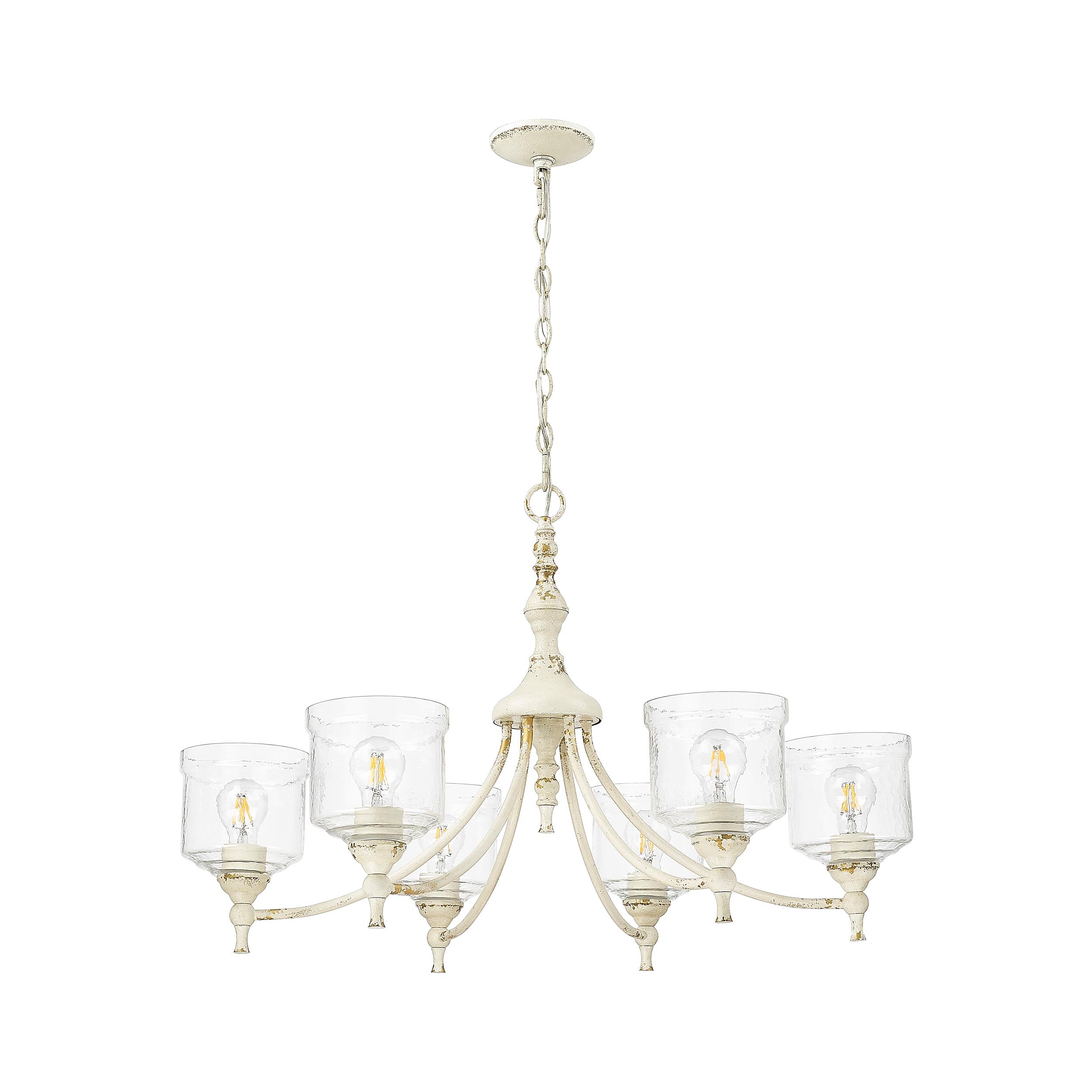 Golden Lighting Keating 6-light Chandelier in Antique Ivory - - Golden Lighting