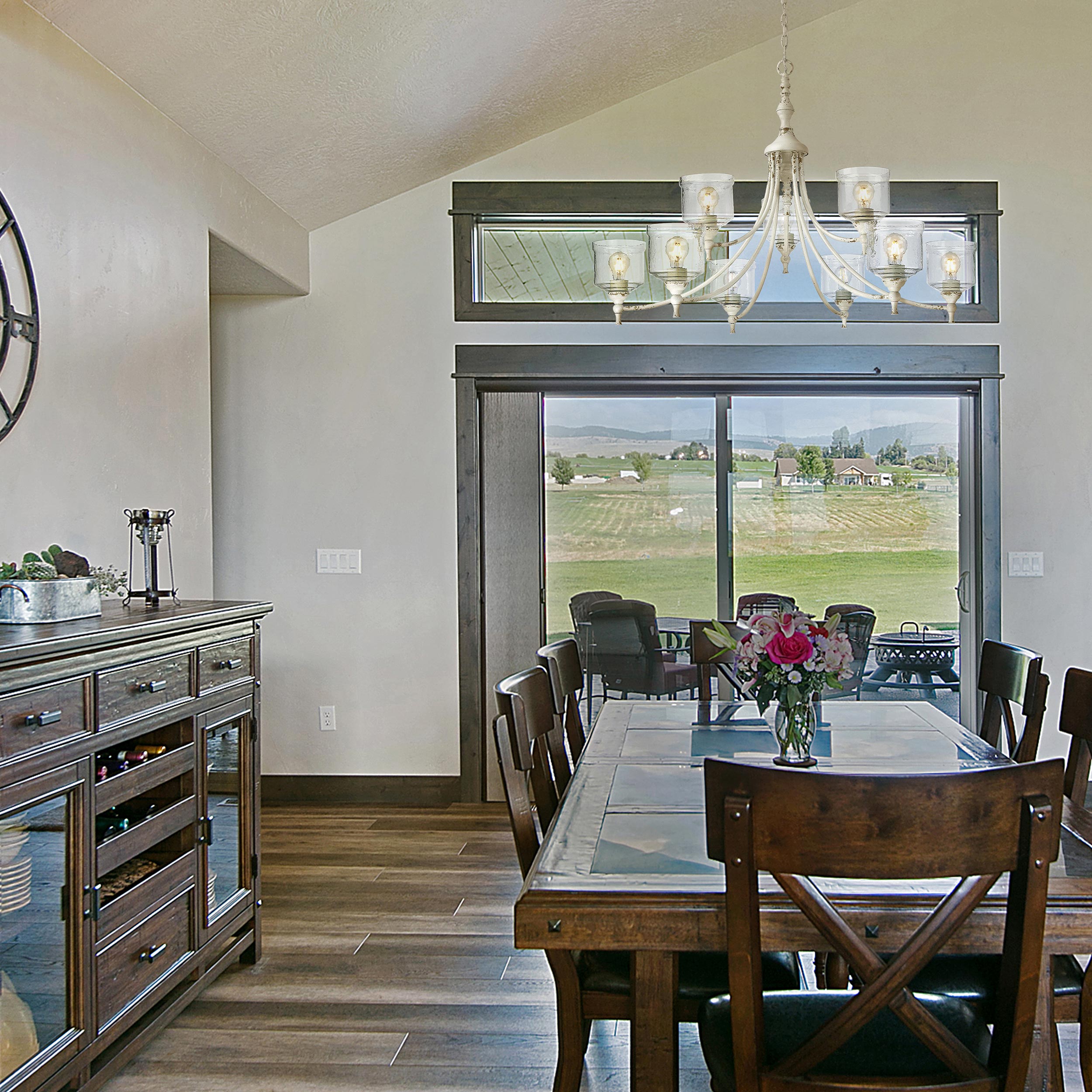 Golden Lighting Keating 9-light Chandelier in Antique Ivory