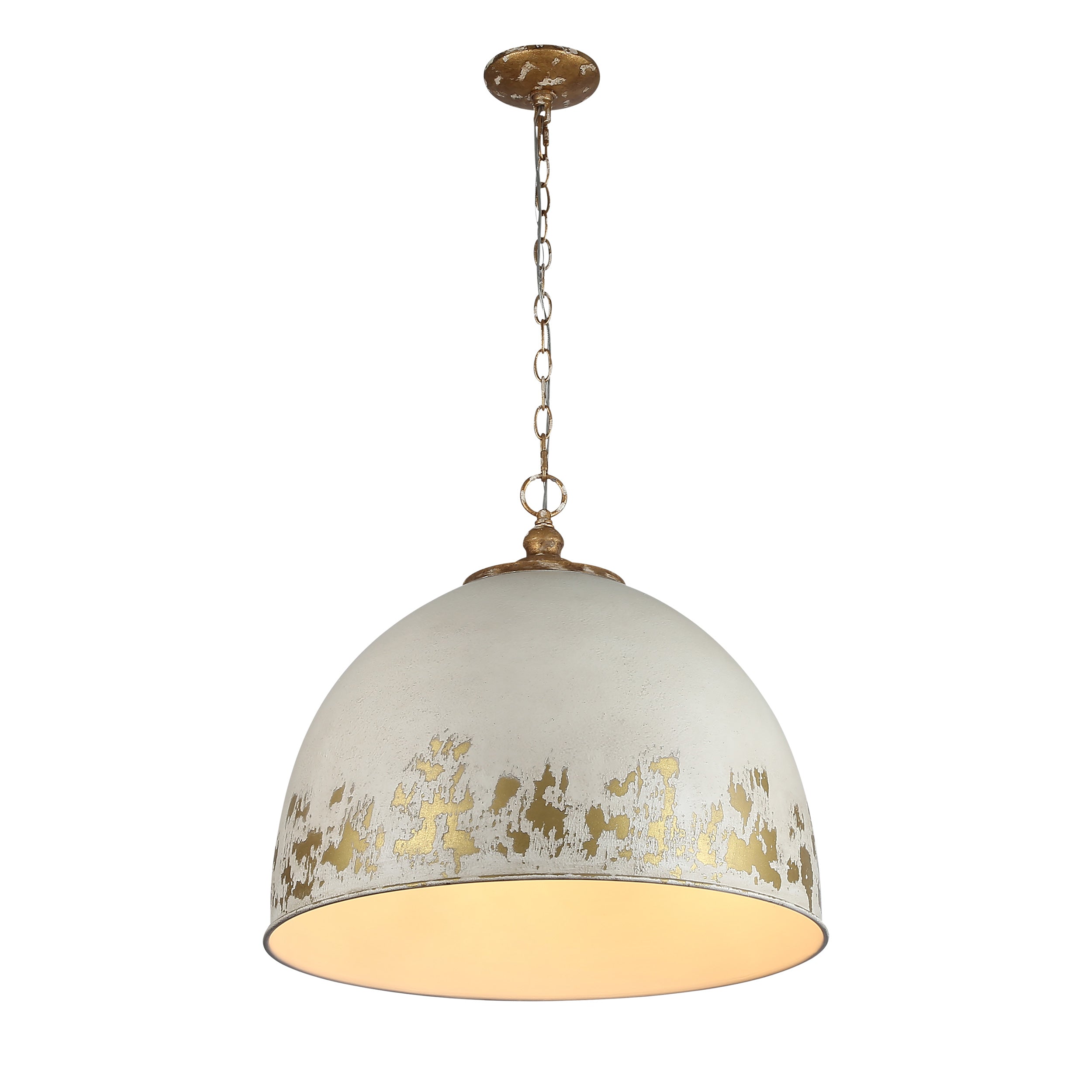 Alison 5-light Pendant in Vintage Gold and Antique Ivory shade