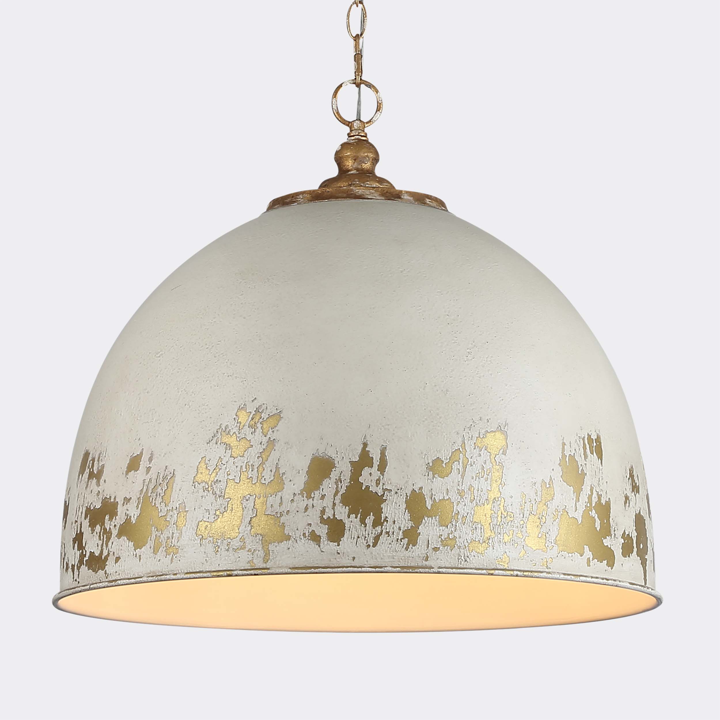 Golden Lighting Alison 5-light Pendant in Vintage Gold and Antique Ivory shade
