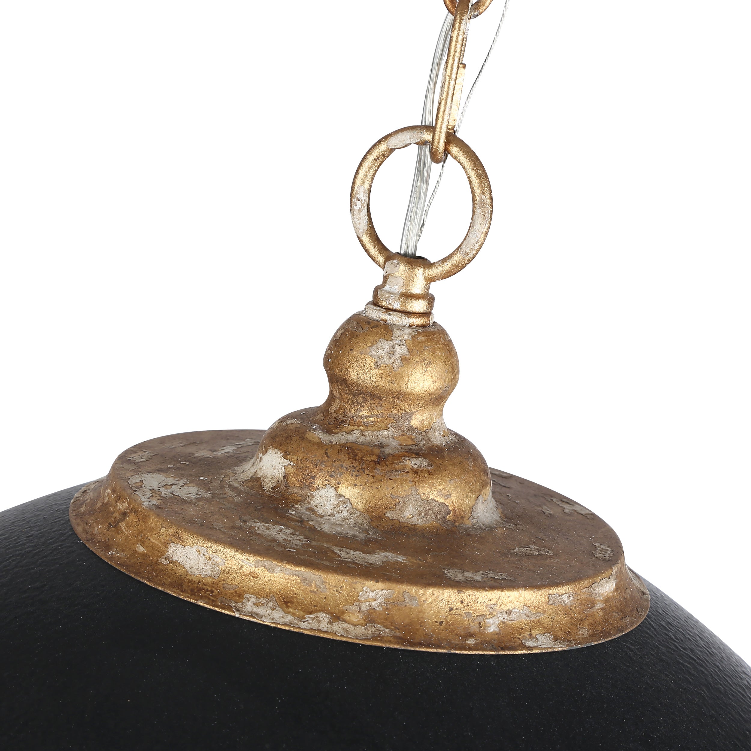 Alison 5-Light Pendant in Vintage Gold with Weathered Black Iron - Default Title - Golden Lighting