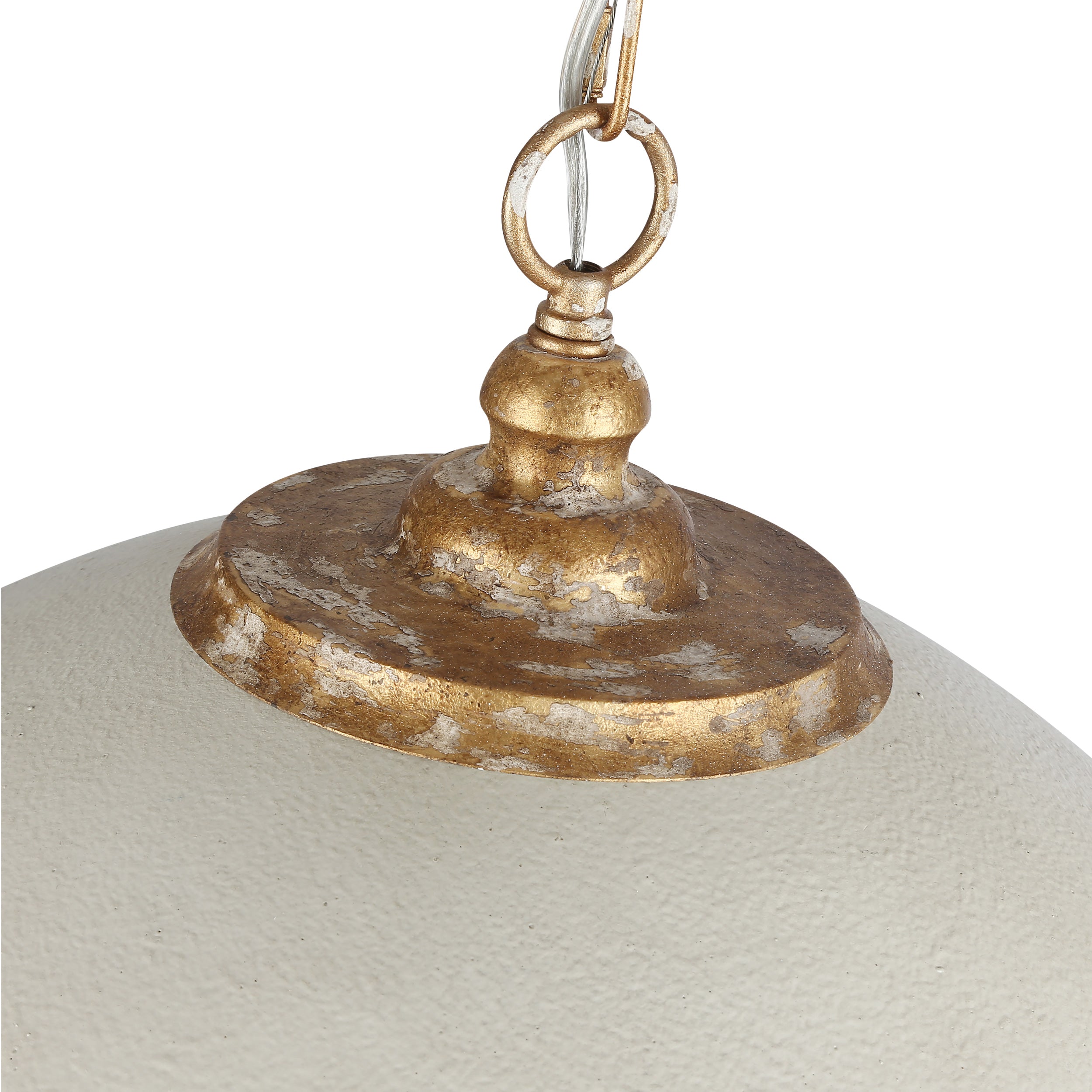 Golden Lighting Alison 8-light Pendant in Vintage Gold and Antique Ivory shade - - Golden Lighting