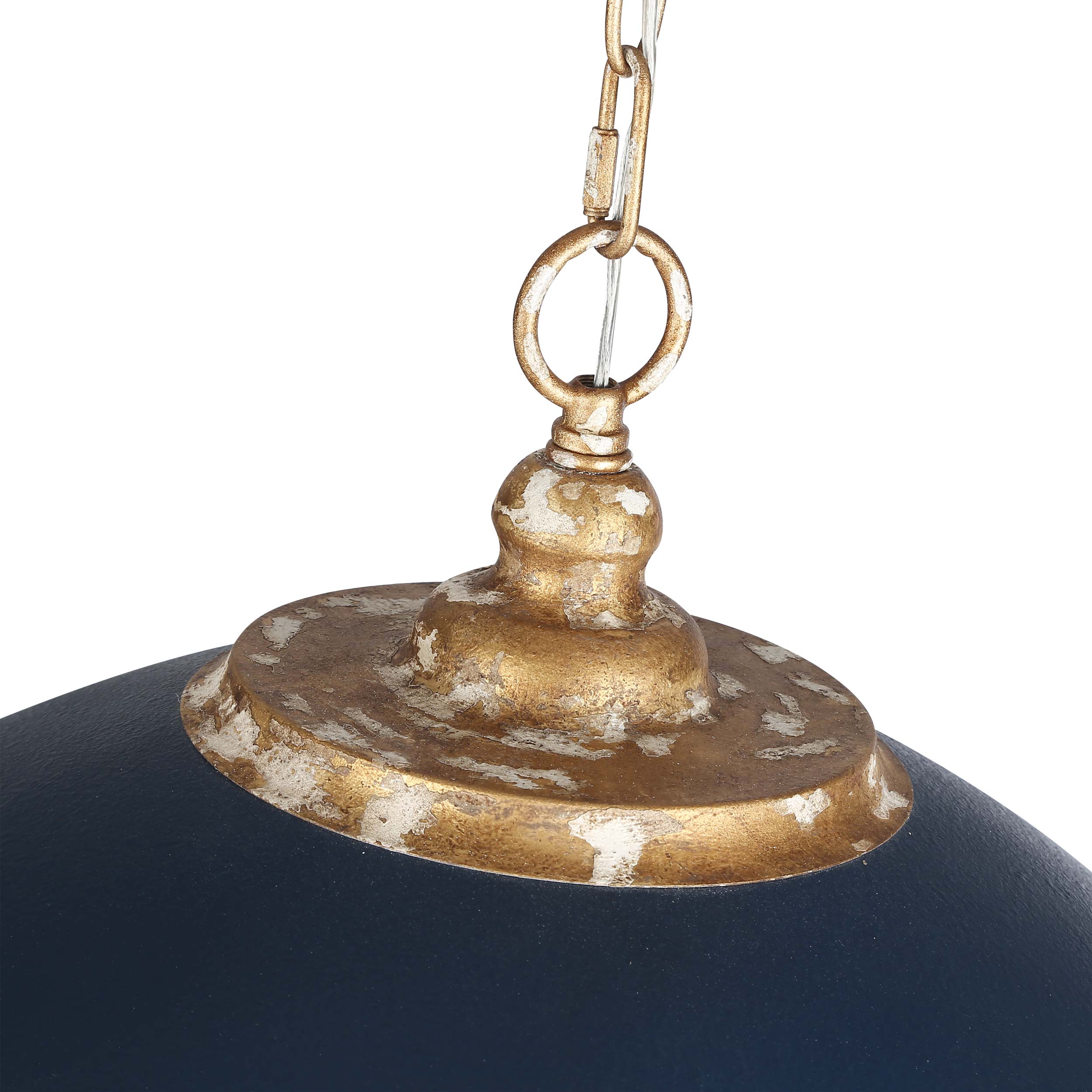 Golden Lighting Alison 8-light Pendant in Vintage Gold and Antique Matte Navy shade - - Golden Lighting