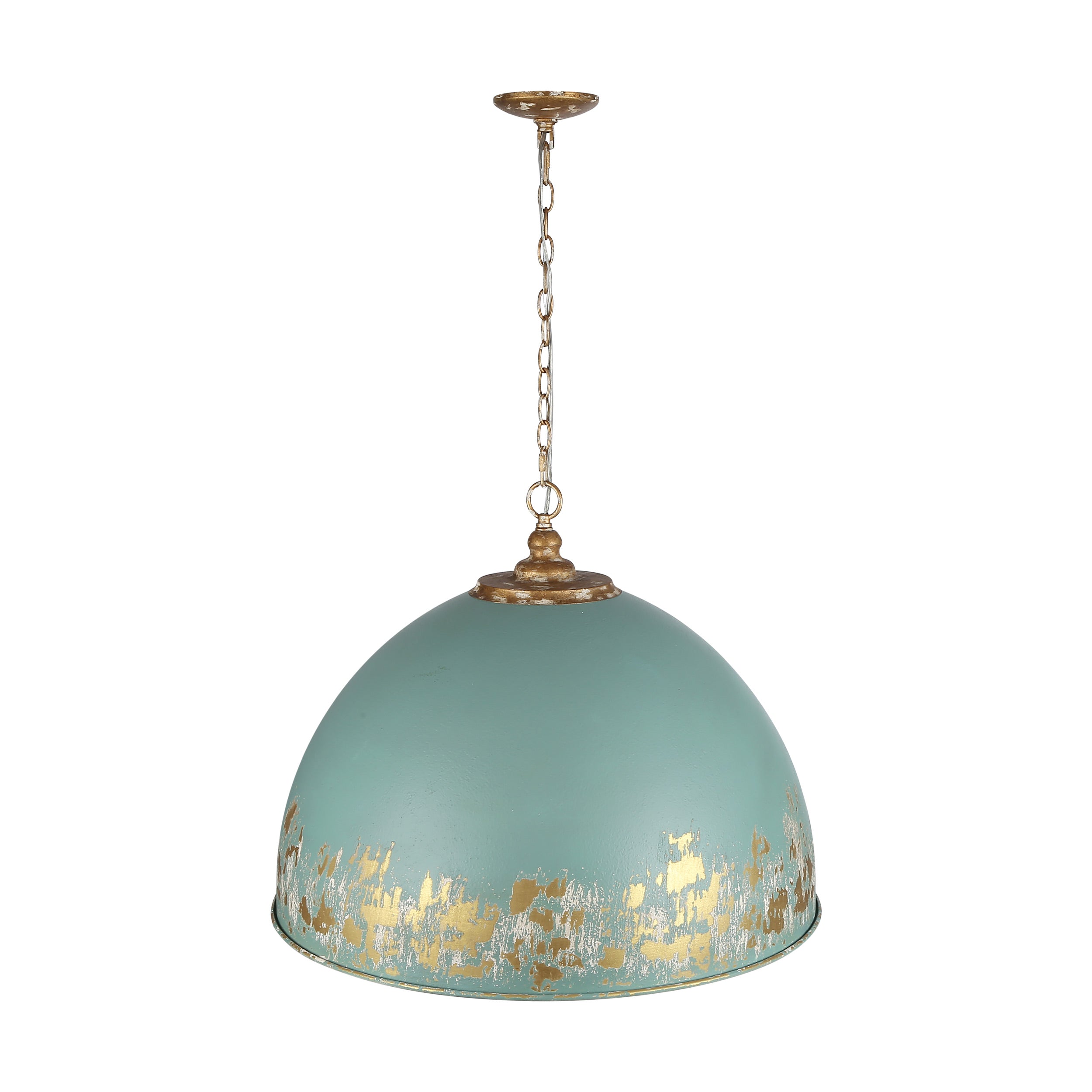 Alison 8-Light Pendant in Vintage Gold with Teal - Default Title - Golden Lighting