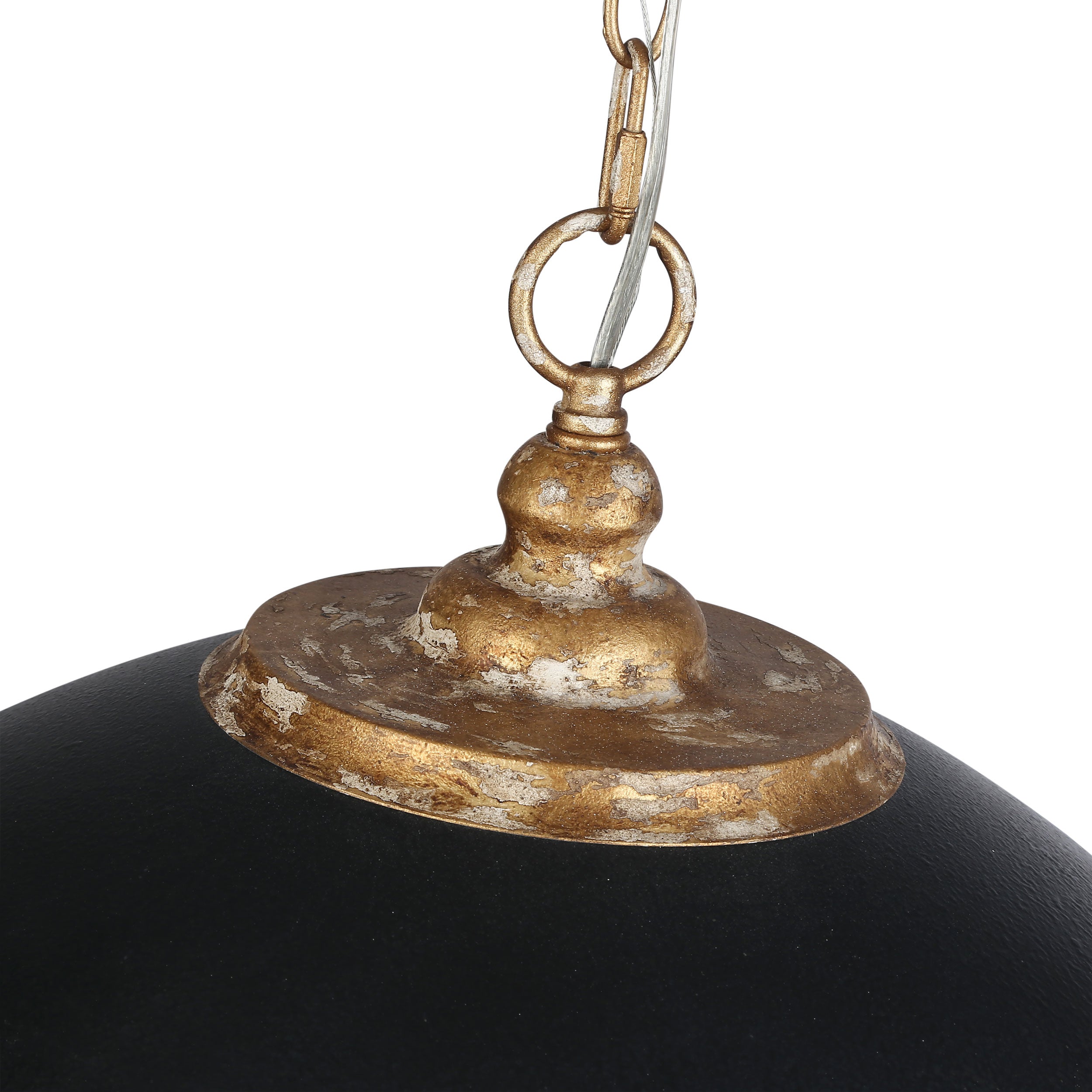 Alison 8-Light Pendant in Vintage Gold with Weathered Black Iron - Default Title - Golden Lighting