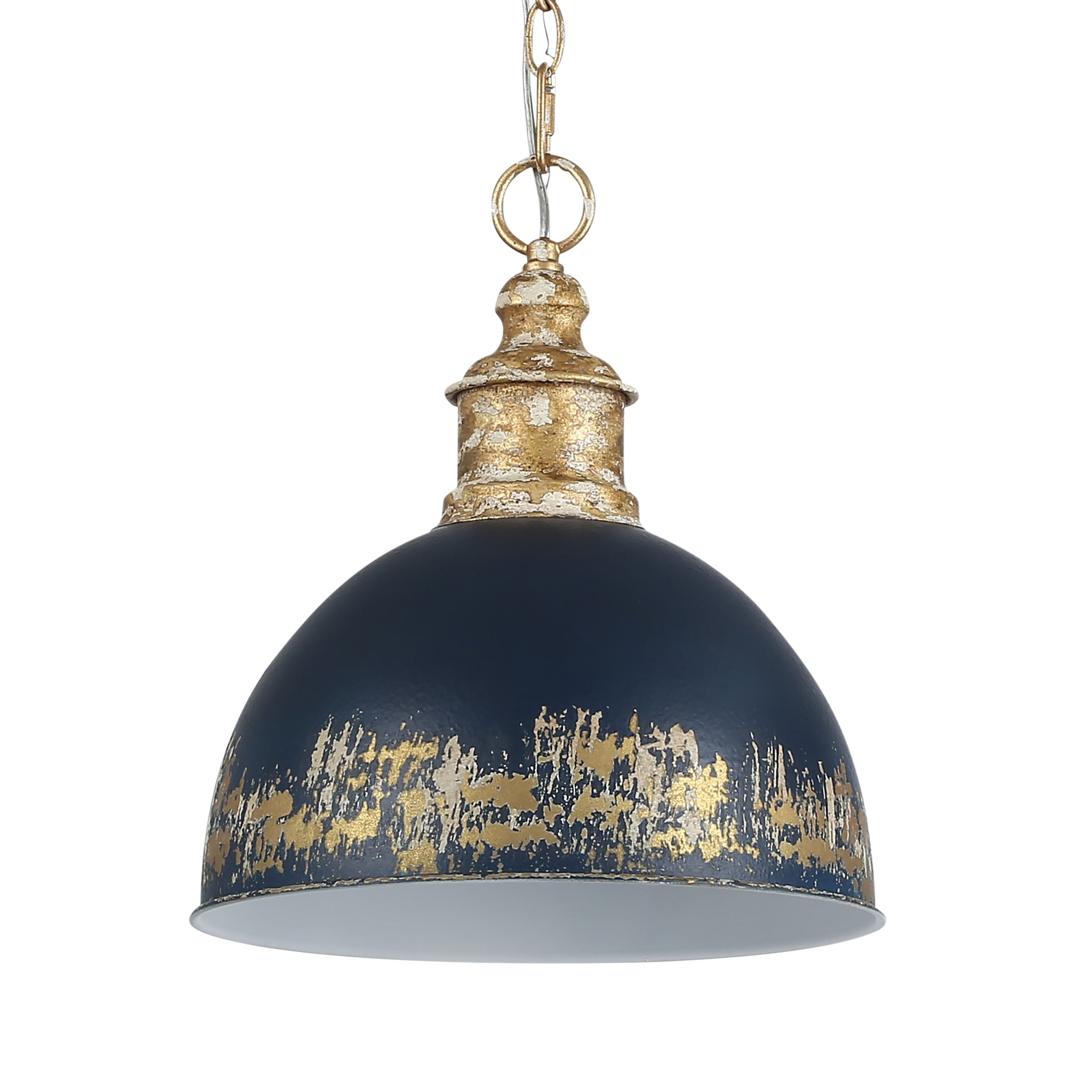 Golden Lighting Alison 1-light Pendant in Vintage Gold and Antique Matte Navy shade - Default Title - Golden Lighting