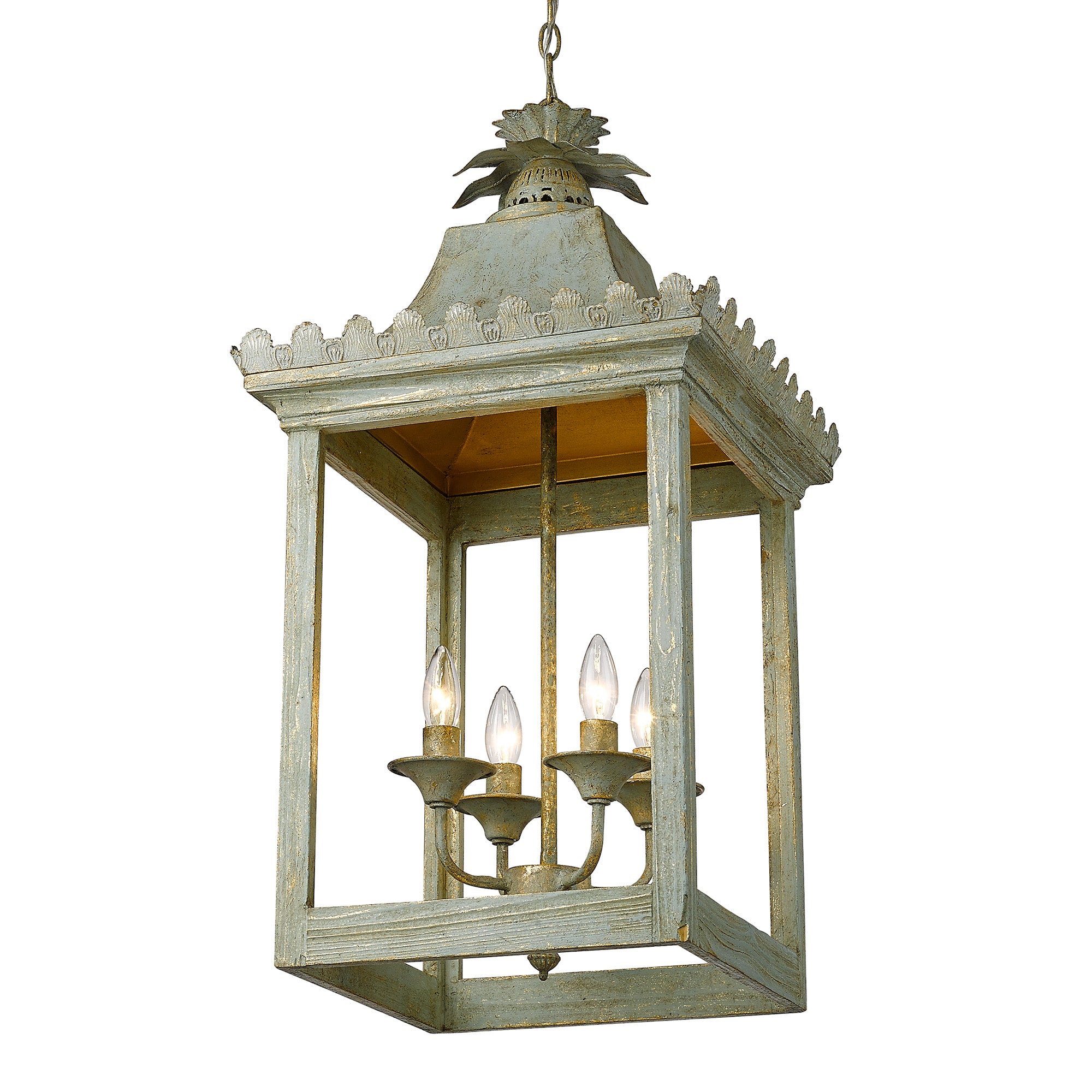 Golden Lighting Finley 4-light Pendant in Vintage Sage - Default Title - Golden Lighting