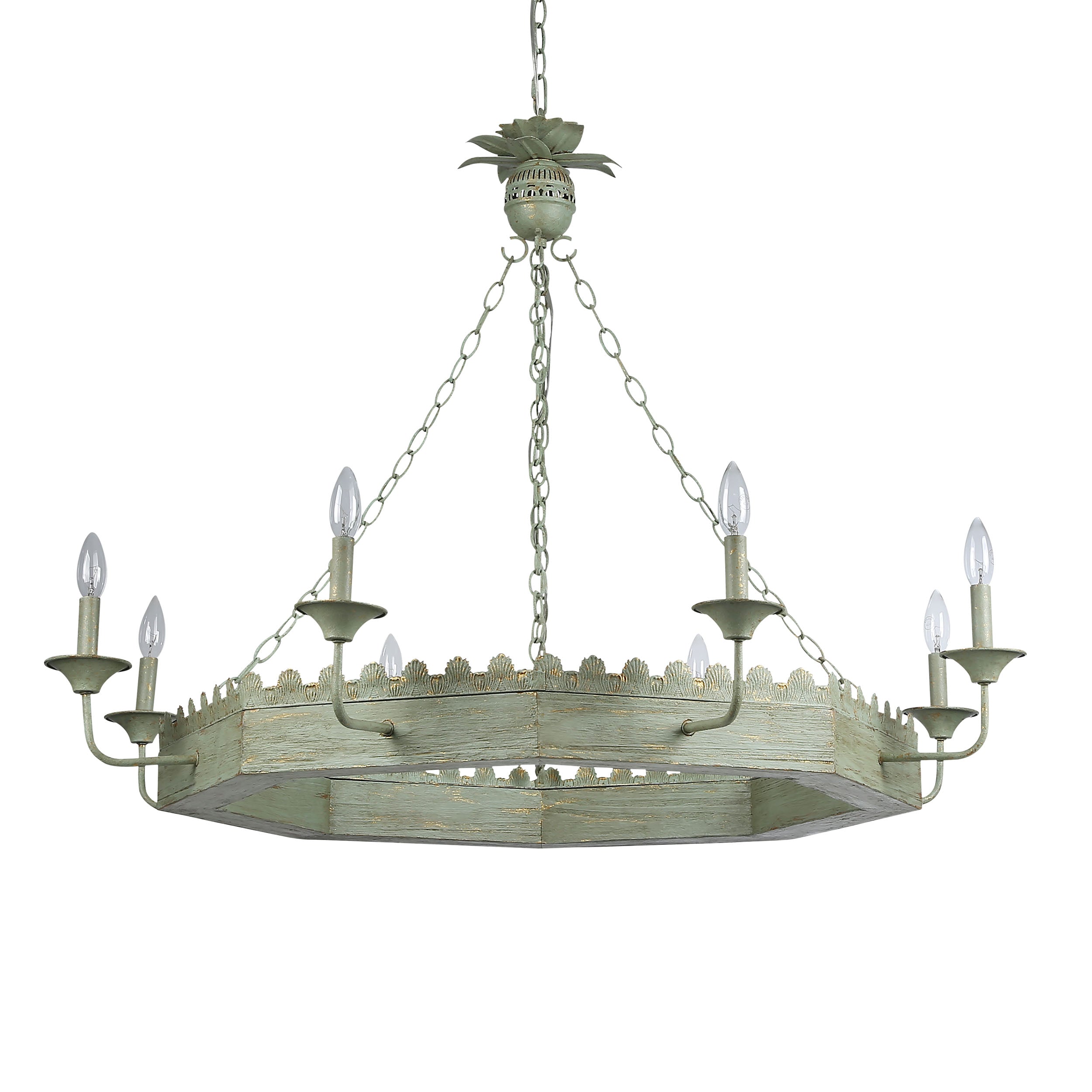 Golden Lighting Finley 8-light Chandelier in Vintage Sage