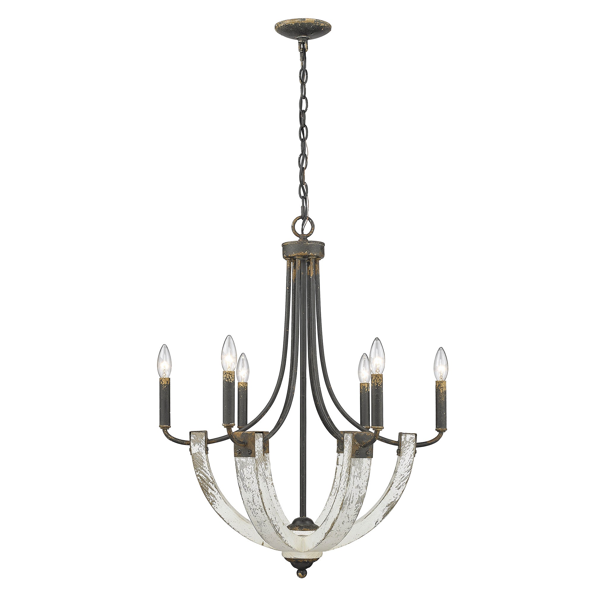 Elwood 6-light Chandelier in Antique Black Iron