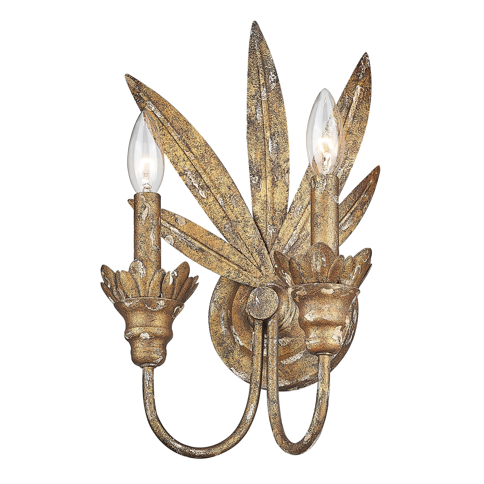 Golden Lighting Lillianne 2-light Wall Sconce in Heirloom Gold - Default Title - Golden Lighting