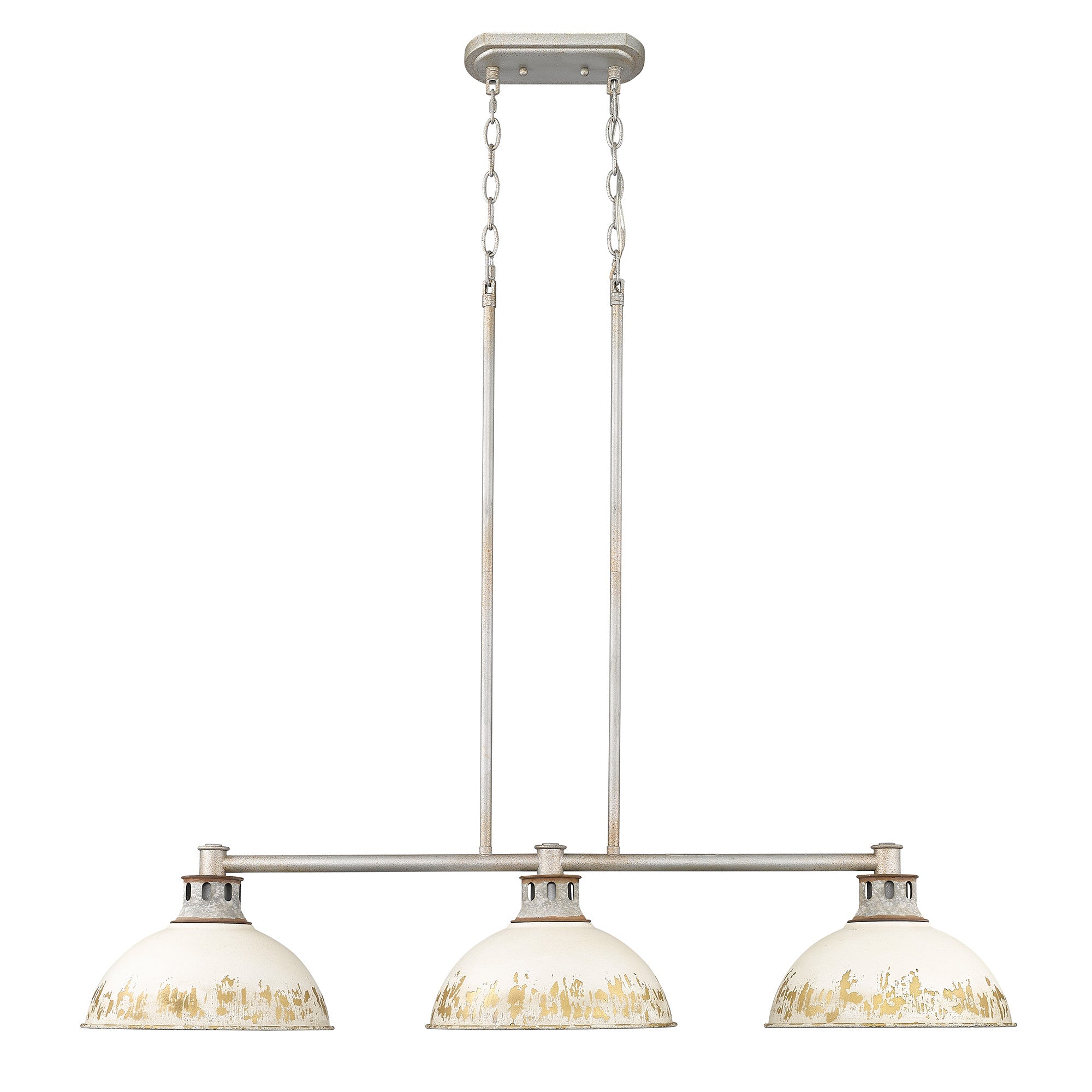 Golden Lighting Kinsley 3-light Island Light in Antique Ivory shade - - Golden Lighting