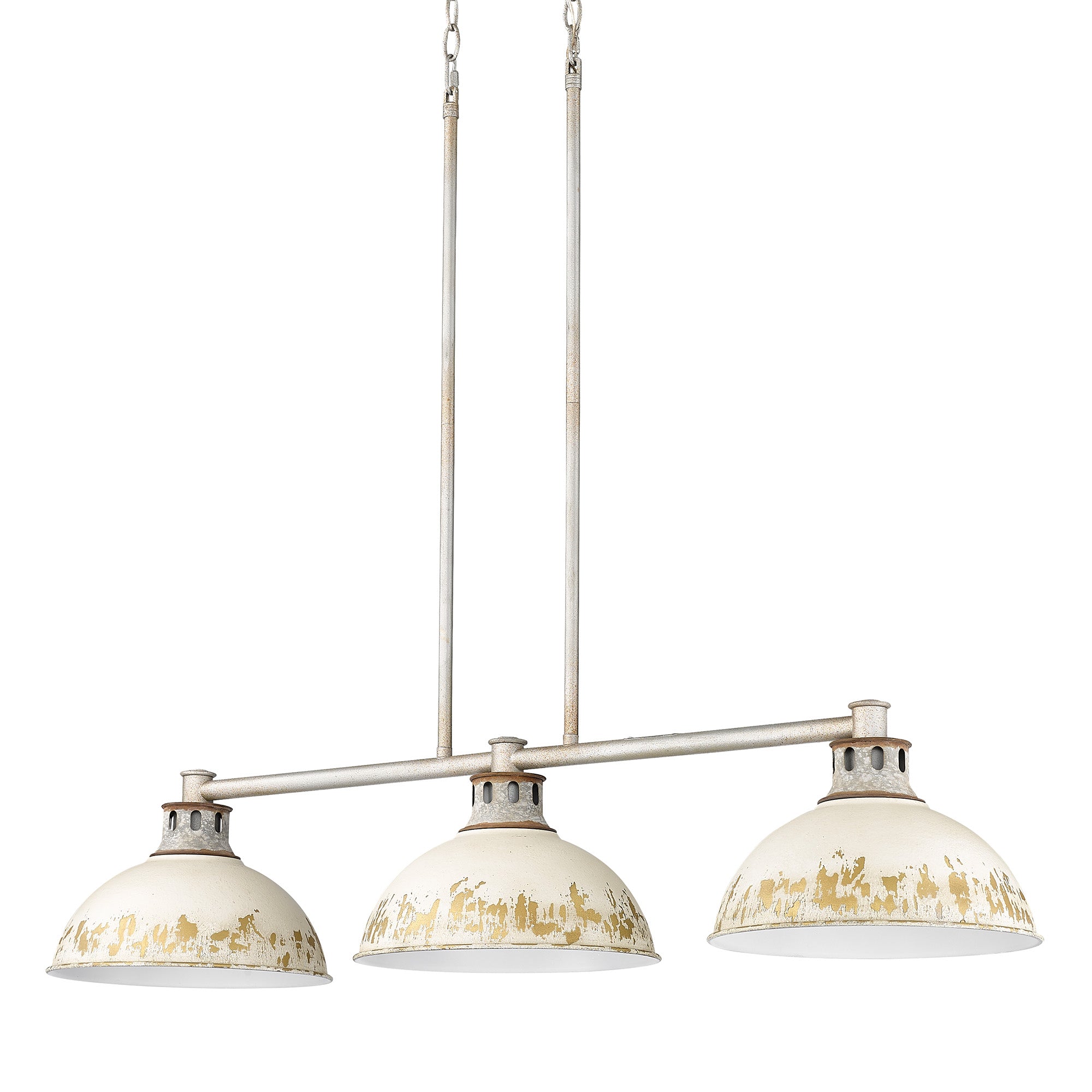 Golden Lighting Kinsley 3-light Island Light in Antique Ivory shade